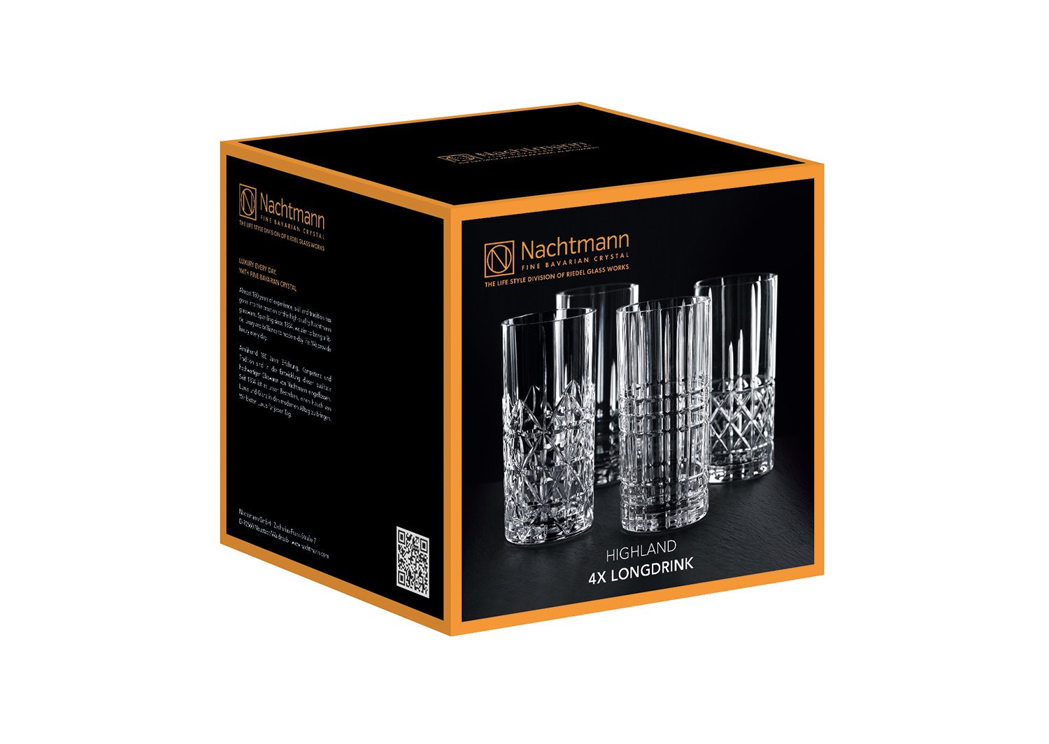 Spiegelau & Nachtmann 0097784-0 Highland Lot de 4 Verres à Long Drink, en Cristal, 445 ML