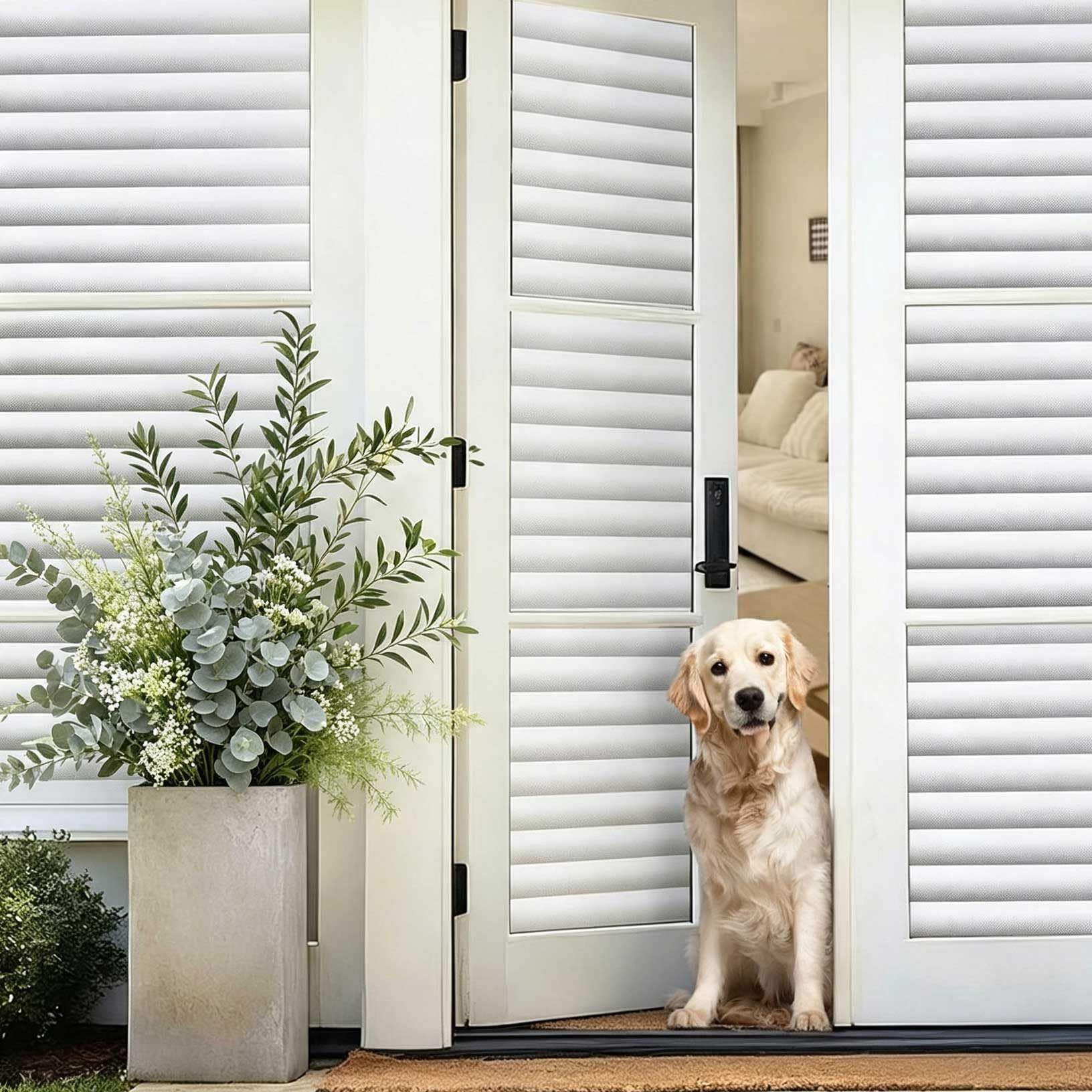 Fensterfolie Blickdicht 75 x 130 cm Selbsthaftend Statisch Haftend Blickdicht Blickdichte Sichtschutzfolie Anti UV Zuschneidbare für Badezimmer Duschkabine Sowie Türen, B