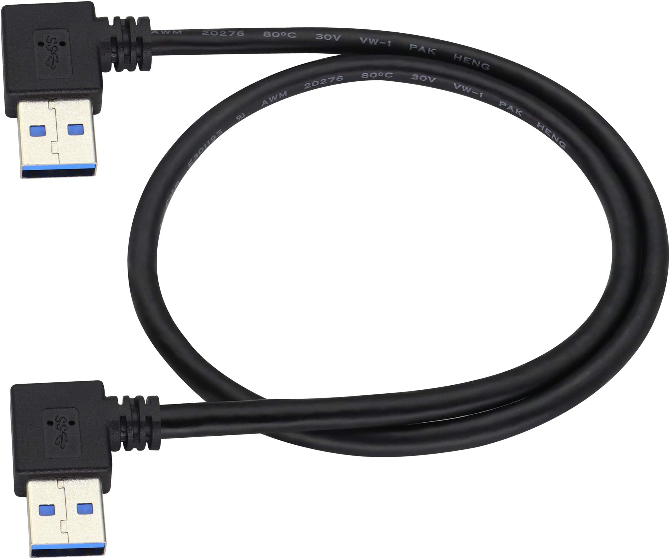 Amazon.com: AAOTOKK 90 Degree 3.0 A USB Cable Left & Right Angle USB 3. ...
