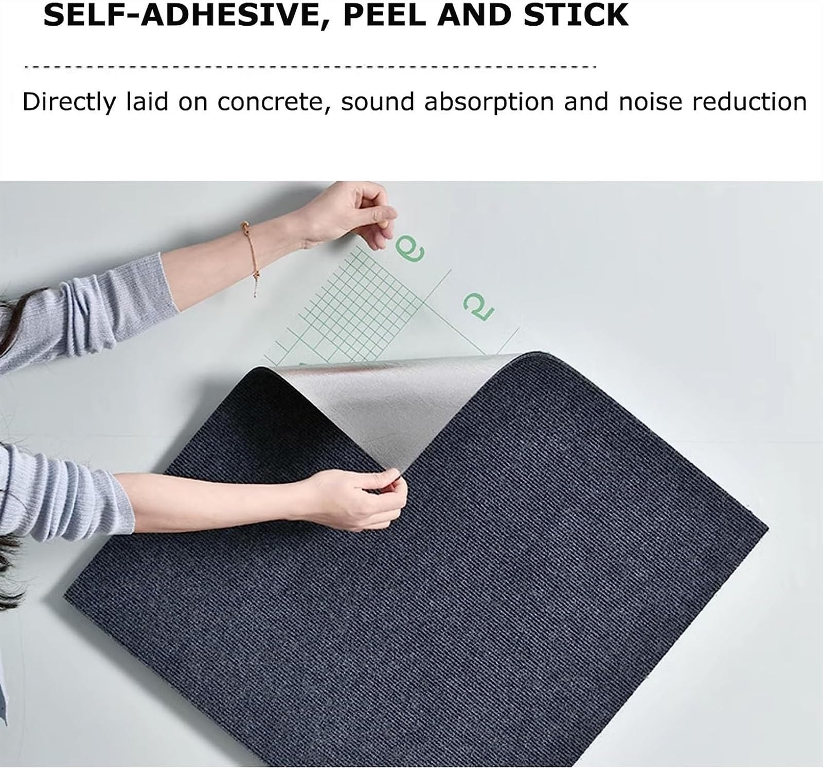dalles de moquette, Carreaux de moquette peler et coller des carrés sol(C,16PCS)
