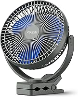 Koonie 10000mAh Rechargeable 8-Inch Clip-on Fan: Portable USB Fan 4 Speeds, Sturdy Clamp for Stroller, Treadmill, Golf Cart, Camping
