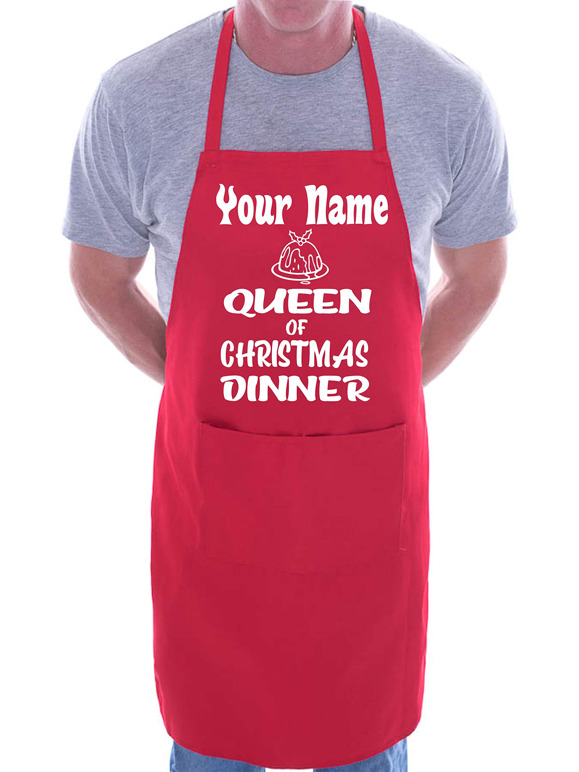 Print4u Red Your Name Queen Of Christmas Dinner Personalised Chef Bbq Apron