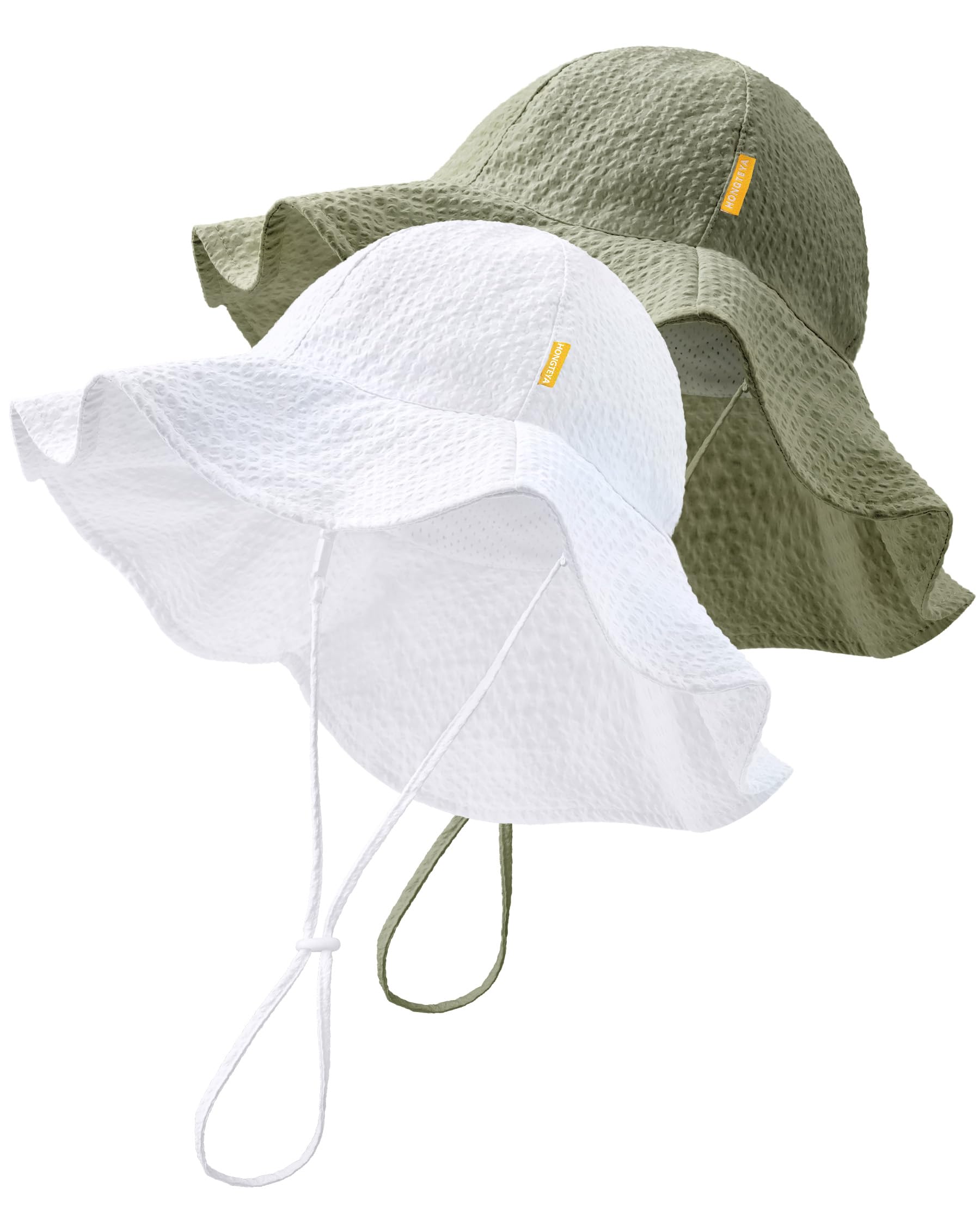 HONGTEYA Baby Sun Hat Wide Brim Adjustable Toddler Beach Bucket Hat