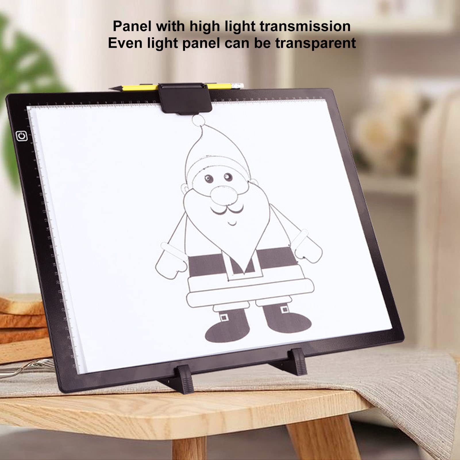 Podświetlana Tablica do śledzenia, Tablica świetlna Art Light Up Tracing Pad A3 Tracing Light Box 5 V/2 A 6500 K Regulacja 6 Poziomów Podkładka świetlna LED z Klipsem