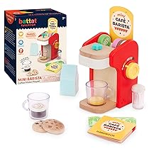 Battat Education – Mini Barista – Playset barista – Caffettiera giocattolo e accessori – Gioco di finzione – Giocattolo da cucina – 2 anni +