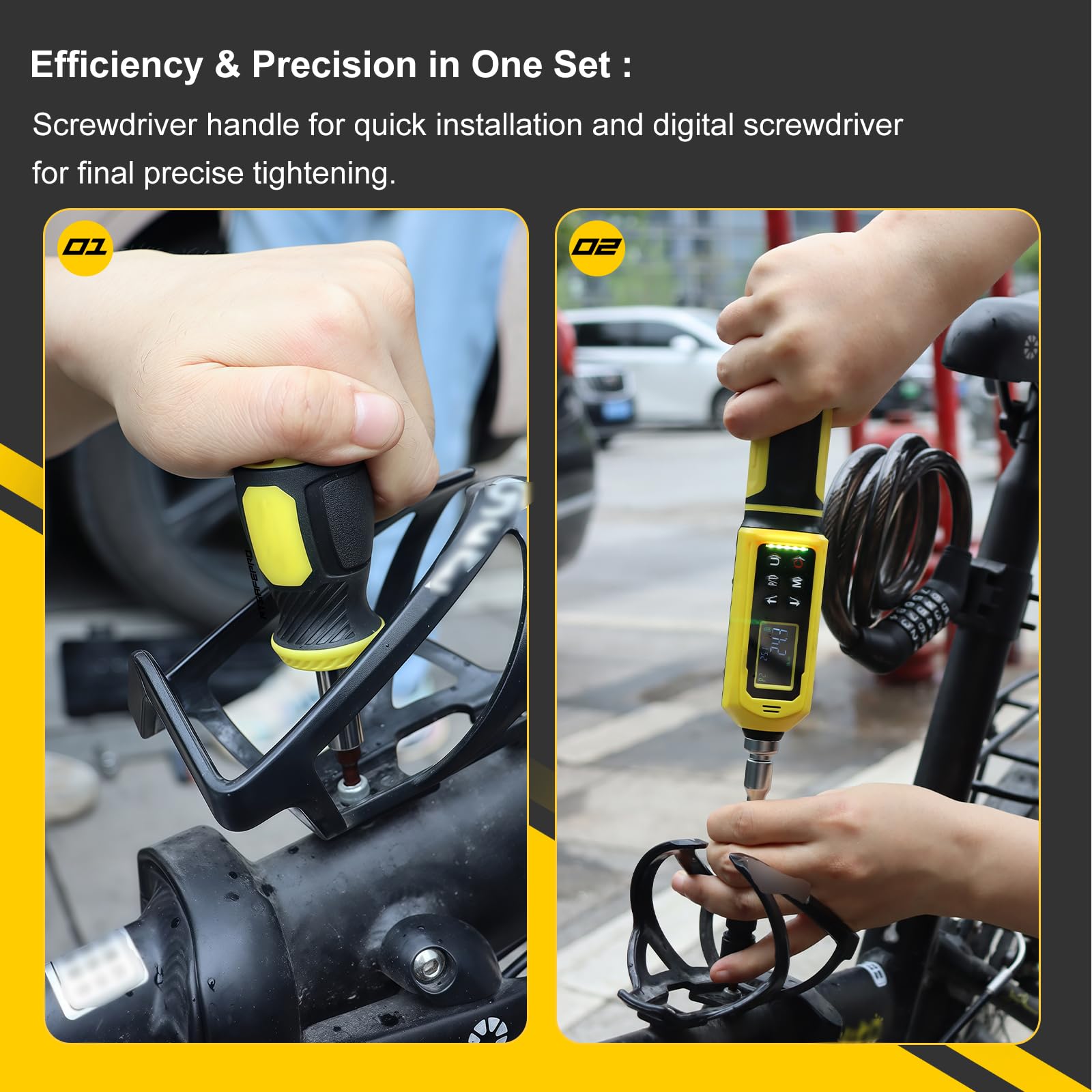 ATsafepro Elektroniczny Wkrętak Dynamometryczny 1/4 Cala, 0,09-6 Nm, 46 Elementów,Dokładność ±1%, Brzęczykiem I Wyświetlaczem LCD,Do Konserwacji Rowerów, Sprzętu Precyzyjnego, Majsterkowania