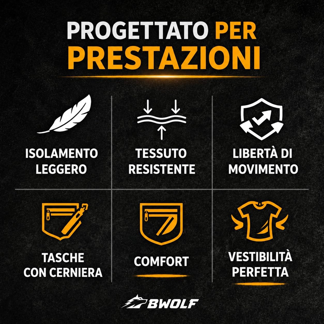 BWOLF DAYTONA Gilet trapuntato da lavoro, con inserti catarifrangenti e tasche funzionali
