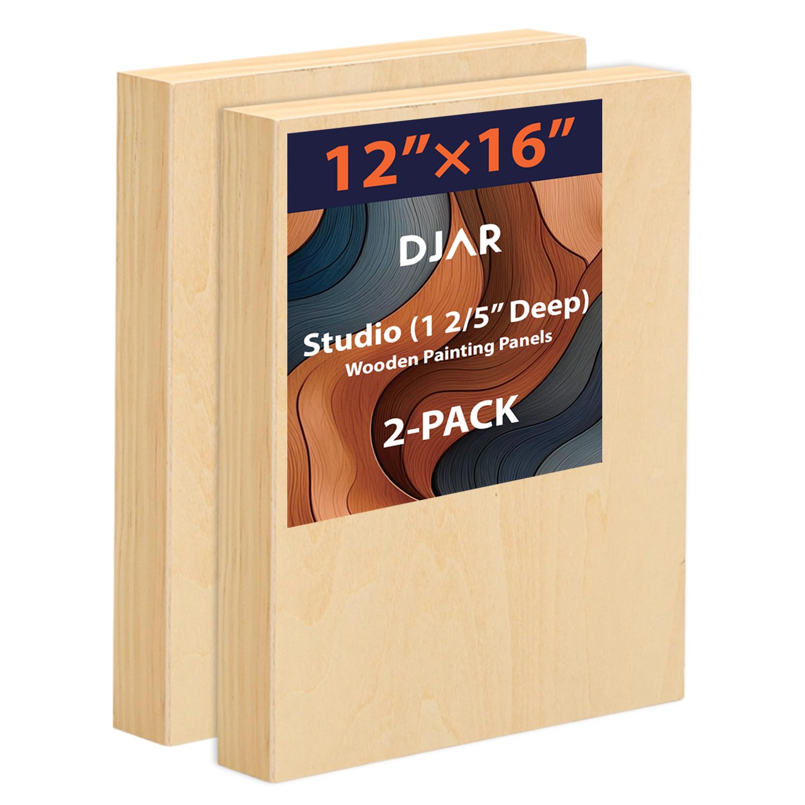 Unfinished Wood Canvas Panels for Painting, 2 Pack of 12 x16’’ Wooden Canvas Panels for Paint Pouring, Art Crafts, Acrylic and Oil Painting