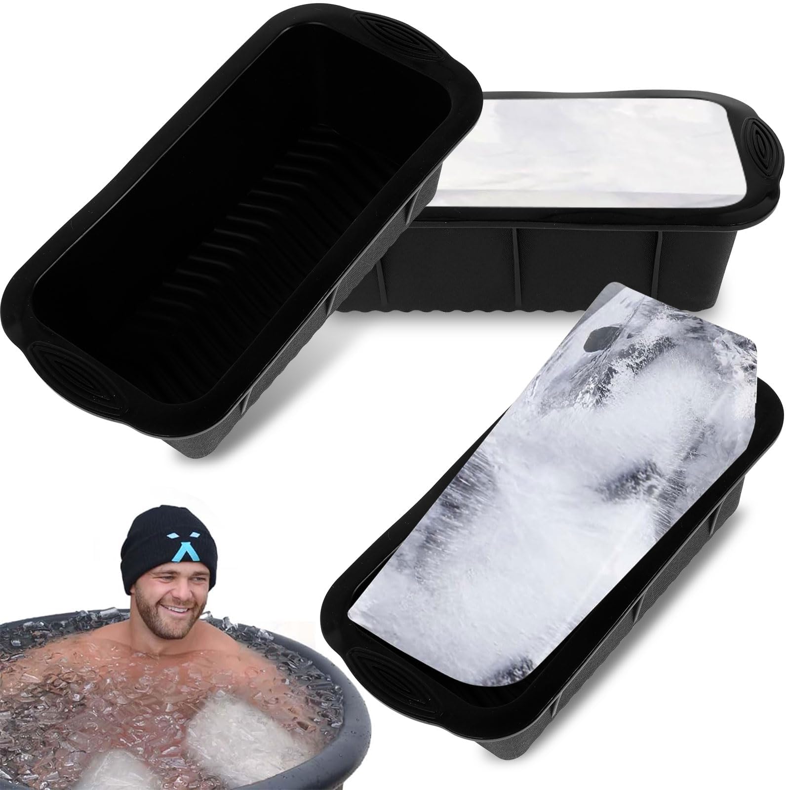 NIHUIFDPY 3Pcs Large Ice Cube Tray for Ice Bath, Upgraded Thickened Silicone Ice Block Molds for Cold Plunge & Cooler, Reusable Giant Ice Maker (4.7lbs Each) for Athlete Recovery, Physical Therapy-image-45
