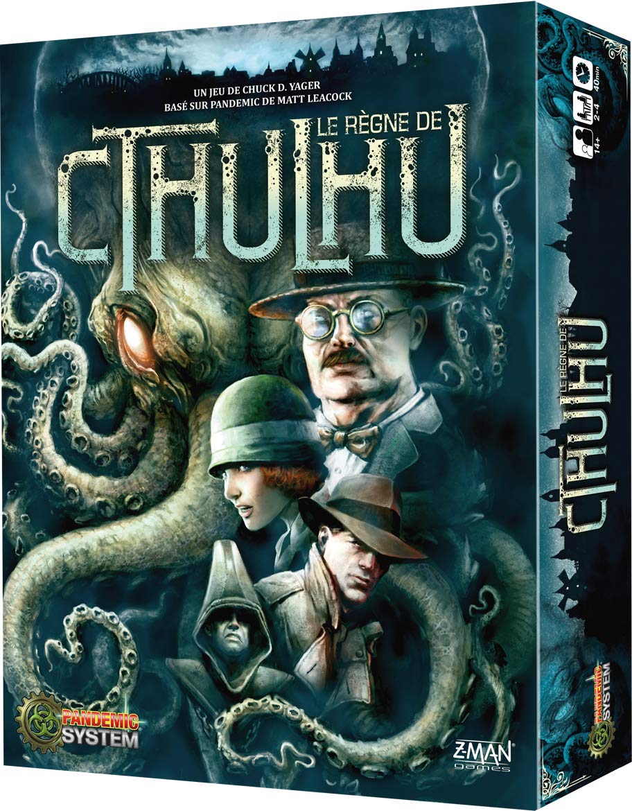 Z-Man Games Pandemic ZMPAC01FR Die Herrschaft von Cthulhu – Gesellschaftsspiel – ab 14 Jahren – 2 bis 4 Spieler – 40 Minuten, Mehrfarbig