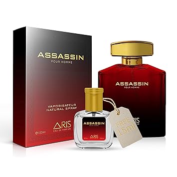 ARIS Assassin Intense Eau de Parfum Long-Lasting Musk and Wood Fragrance for Men 100mL Perfume Spray with Bonus 15mL Sample Randomly Selected