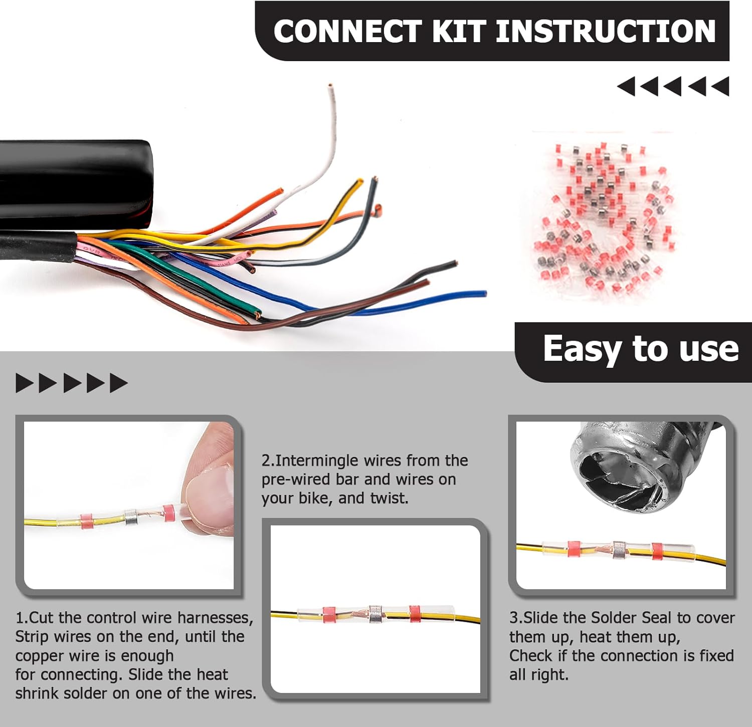 Wsays 14" Pre-Wired Bagger Handlebar Meathook Bar Compatible with Harley Street Glide Electra Glide Ultra Limited 2008-2013 Black