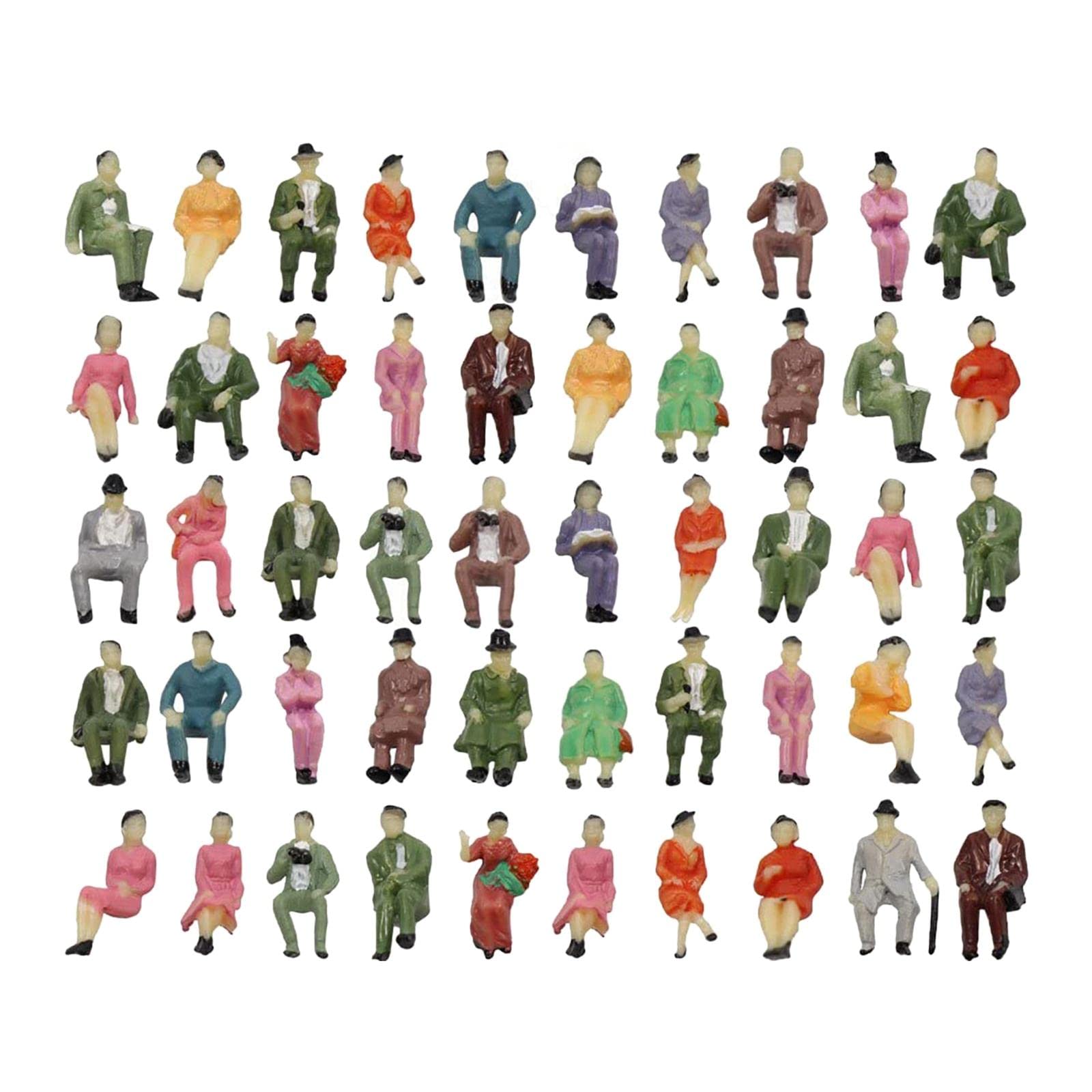 50Pcs 1:87 Scale Painted Figures People Figurines for Model Train Sand Table| HO Scale |Toys & Hobbies-image-41