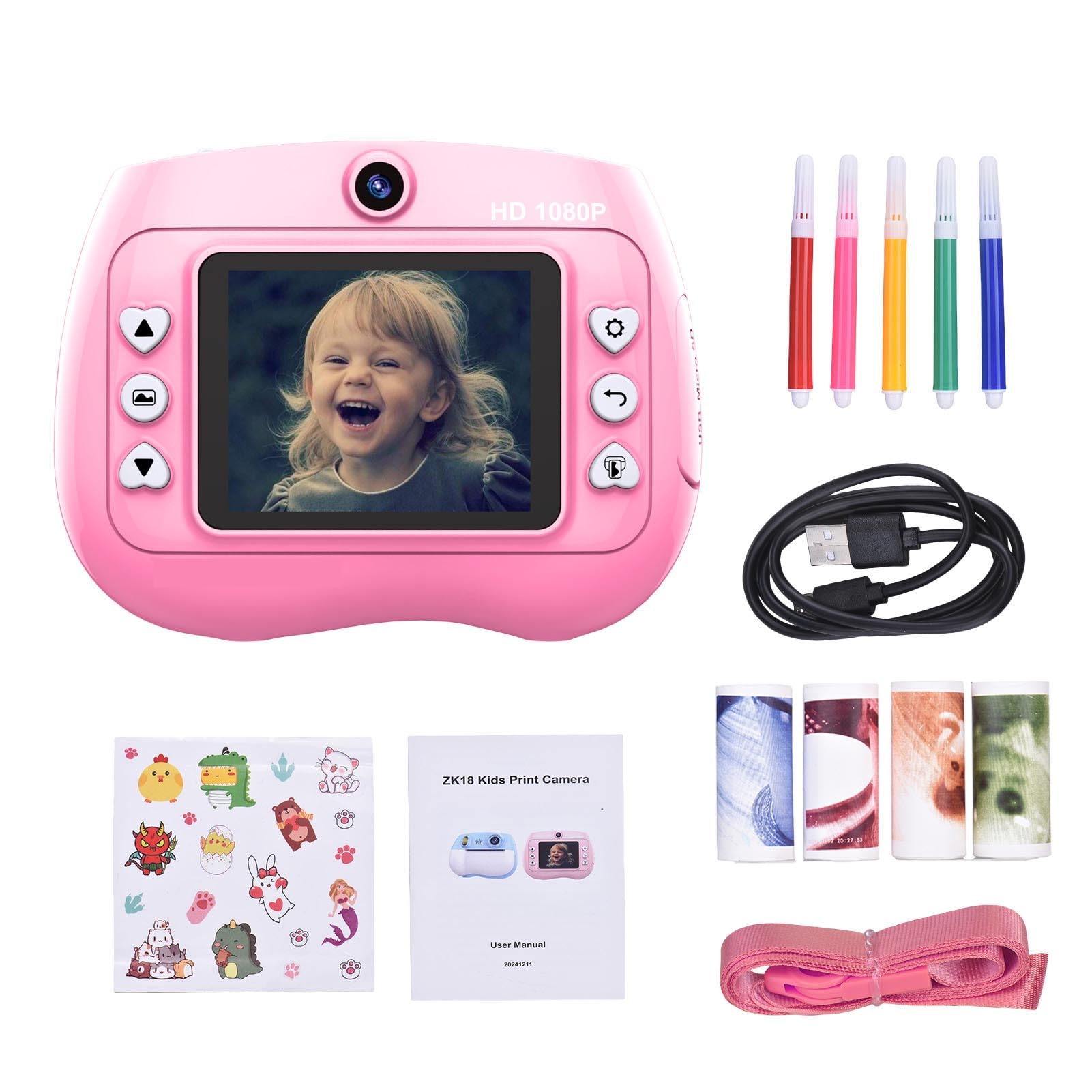 Appareil Photo Numérique pour Filles De 3 à 10 Ans, Enregistreur Vidéo