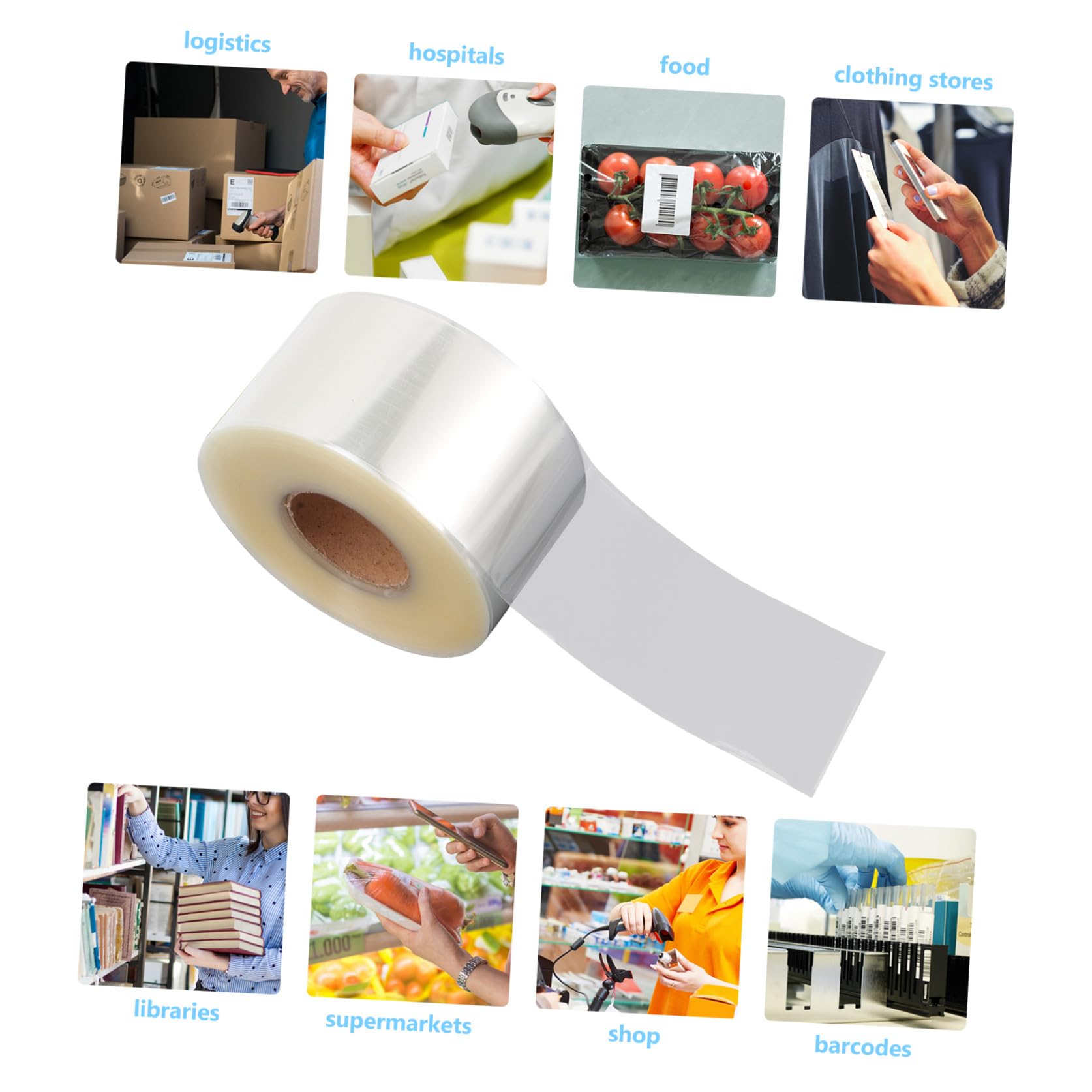 GALPADA Etichette Adesive Trasparenti PVC 52X103 MM, 500 Pezzi, Pellicola Protettiva per Codici a Barre Biblioteca, Uso Ufficio e Progetti Manuali