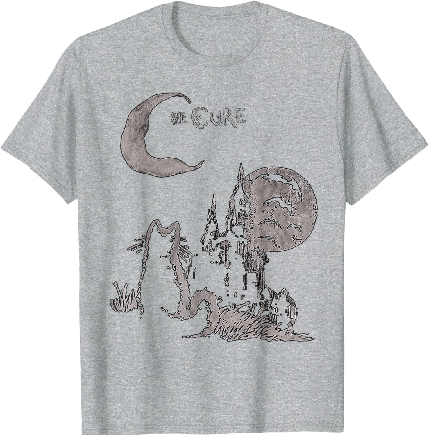 Inextone Men's Grey Cat Moon T-Shirt (Xl,)