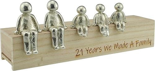 Idea del 21 aniversario  21 años hicimos un adorno de metal familiar  Elige tu combinación familiar (3 niños)