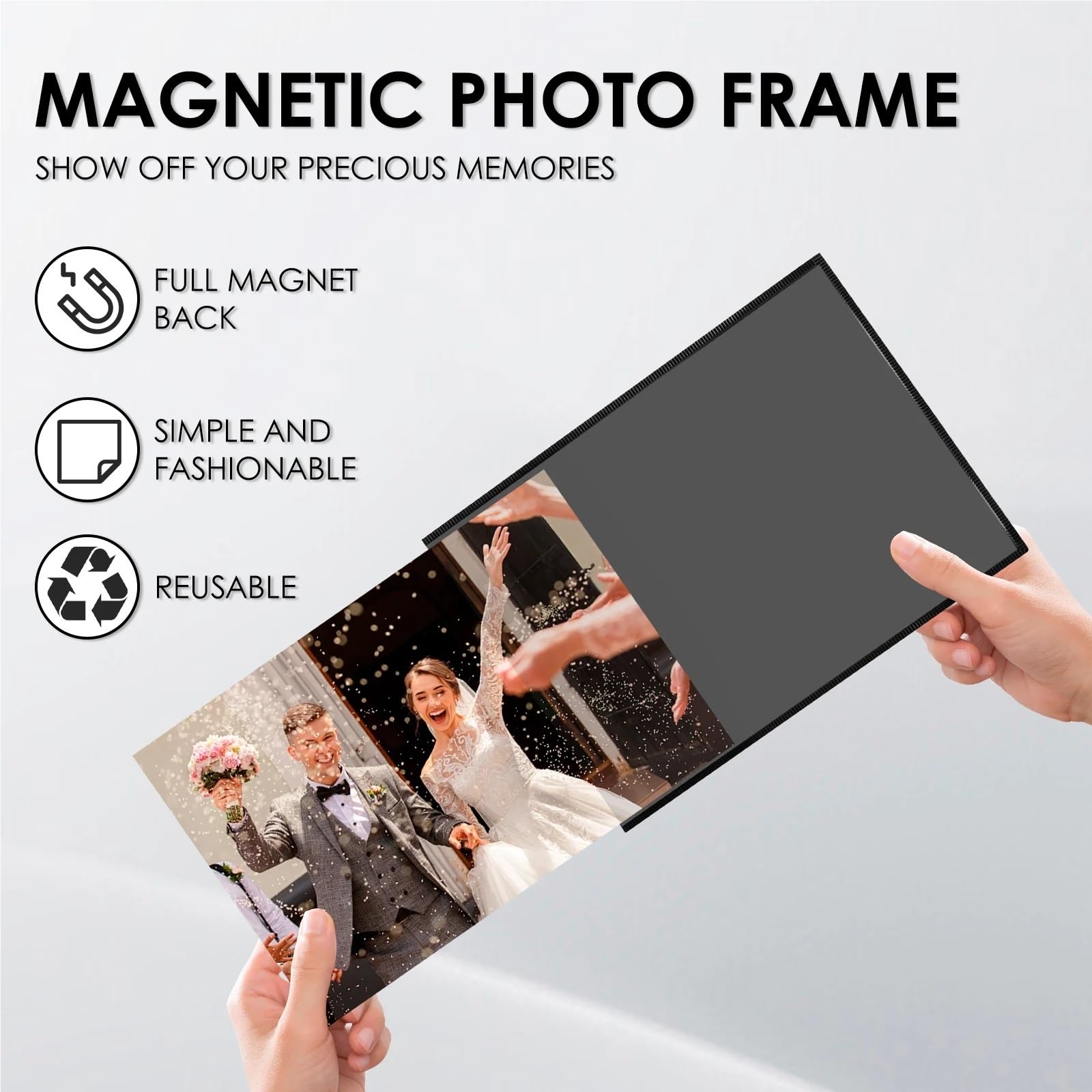magnetyczne ramki na zdjęcia do lodówki, Wielokrotnego użytku uchwyt na zdjęcia w przezroczystej ramce z PVC do lodówki, eksponowania obrazów i fotografii(5x7 inch 10pcs)