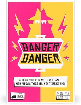 Exploding Kittens Danger Danger 2-8 Players - Ages 7+ 10 Minutes to Play - Fast Paces Strategic Card Game - Party Game, Family Game Night, Kid and Adult Card Game