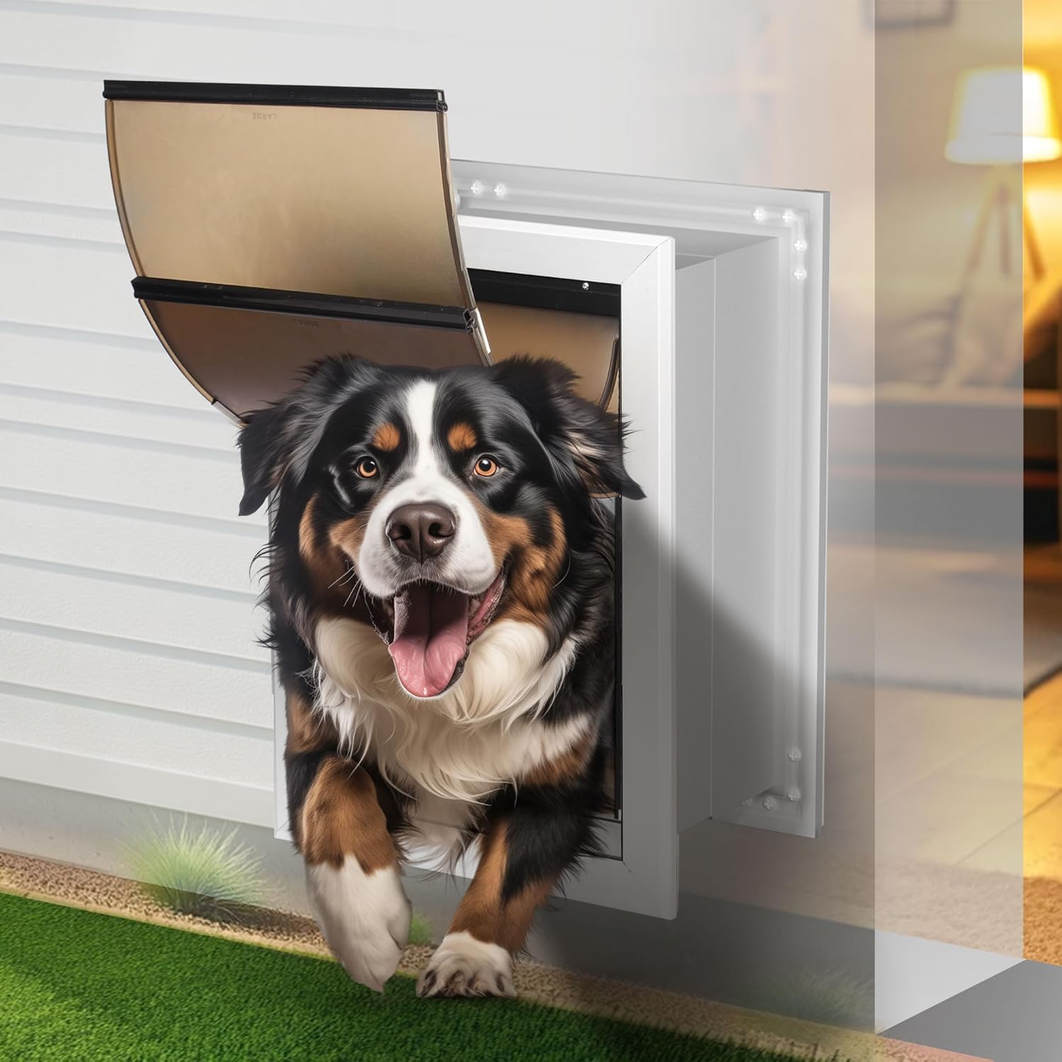 iPetba Heavy Duty Extra Large Dog Door for Wall Aluminum Profile Doggie