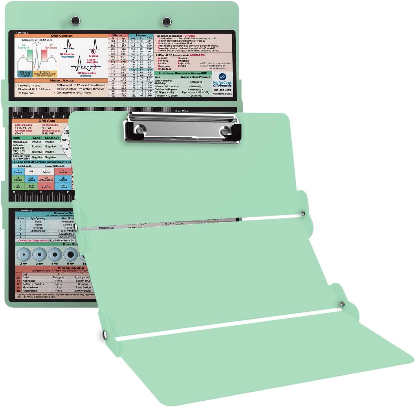 Whitecoat Clipboard® Trifold - EMT Edition (Black, Trifold)