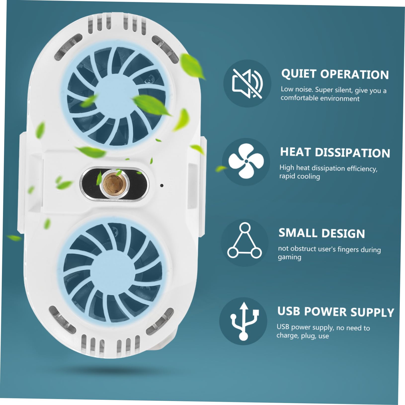 jojofuny Phone Cooler Semiconduttore Dual Fans Raffreddatore Smartphone Ultra Silenzioso Per Gaming e Streaming Compatibile Dispositivi