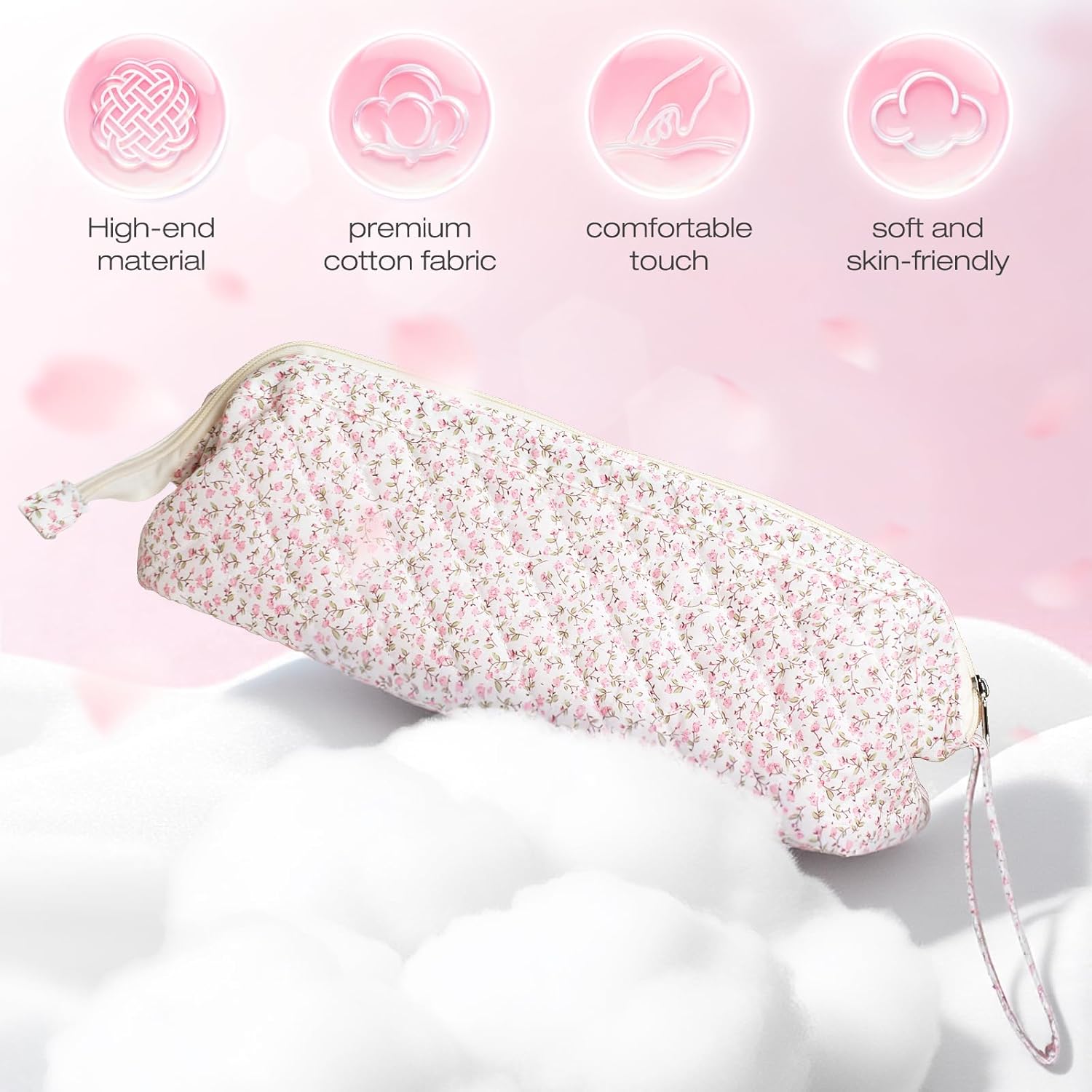 Quilted Hair Tool Travel Bag, Shark Flex Style Travel Case For Dyson Hair Dryer Airwrap Bag, Curling Iron Bags Quilted For Shark Dyson Revlon Organizer Accessories - Pink Floral - Image 4