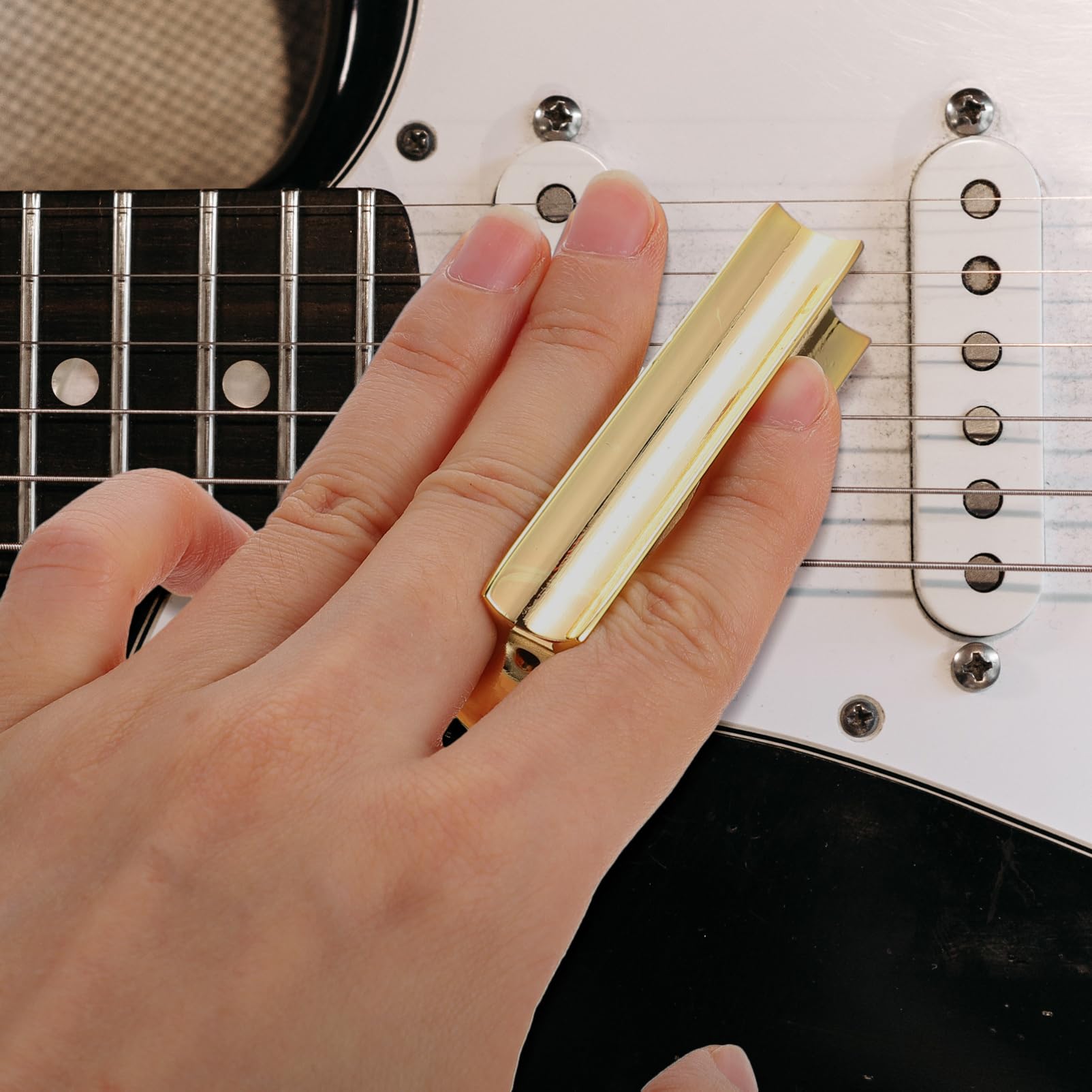 Totority Guitar Slide Tone Bar Guitar Bar for Electric Guitar Metal Guitar Slide Golden Finish for Lap Guitars