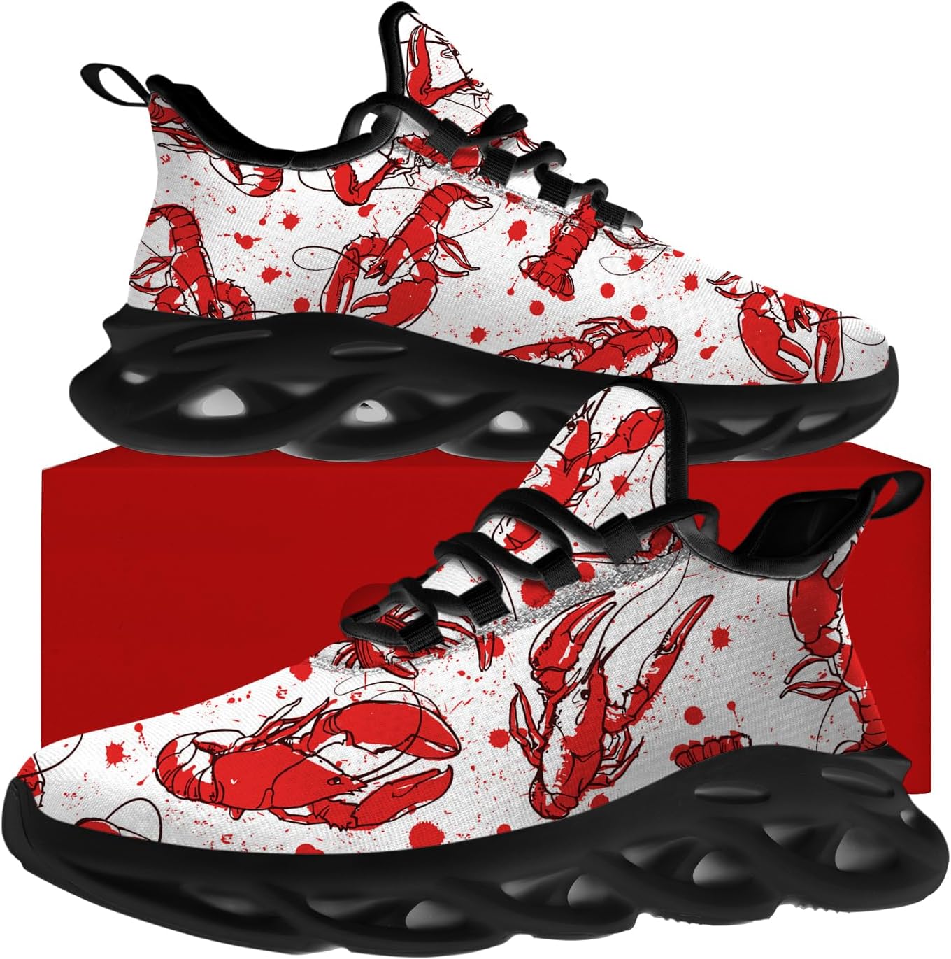 Lobster Shoes for Women Men Road Running Walking Tennis Cross Training Lightweight Sneakers Crab Shoes Gifts for Men Women