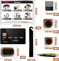 Vista 2 de Kit de reparación de neumáticos de bicicleta, kits de parches de perforación de tubo interior de bicicleta con parches de vulcanización, manual