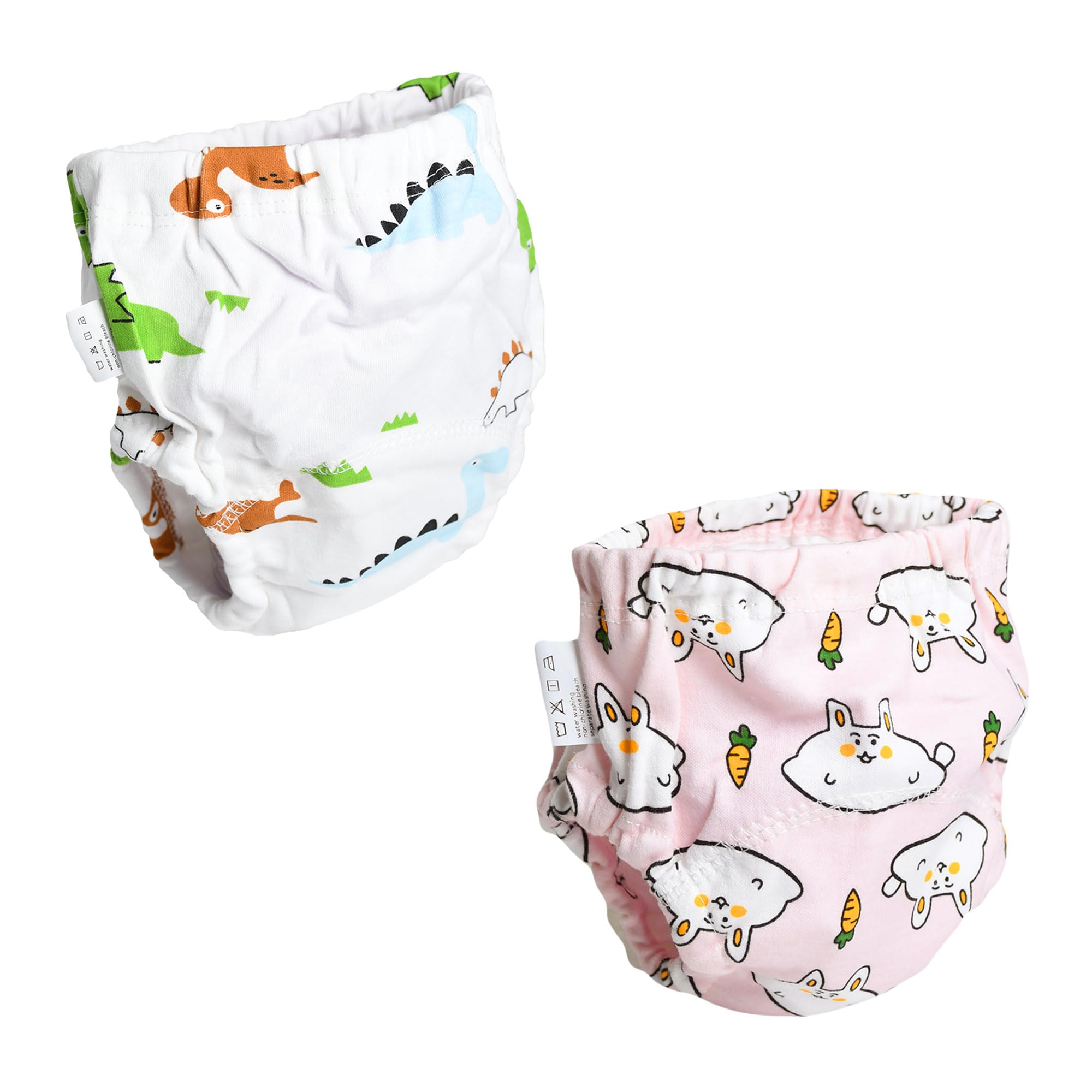 THE LITTLE LOOKERS Potty Training Pants for Babies I Reusable & Waterproof Pull up Underwear | Cloth Diaper for 1 Years - 2 Years Baby (Pink & White Dino, Pack of 2)-image-29