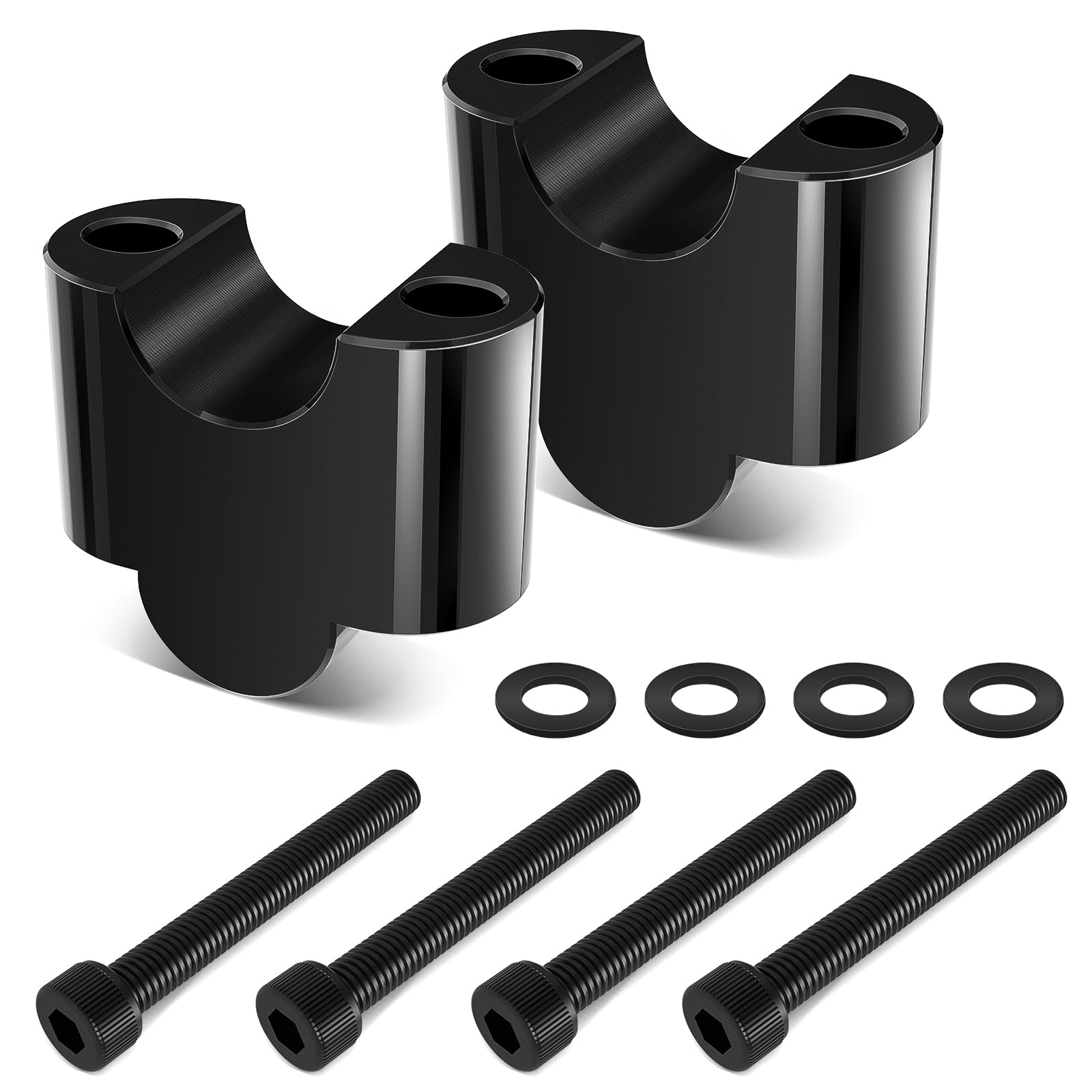 7/8" Handlebar Risers 30mm Height, Motorcycle Handlebar Risers Mount Clamp Compatible for Kawasaki Honda Suzuki Yamaha ATV Dirt Bike KLR650 F650GS F800ST MT-07 MT-09 (Black)