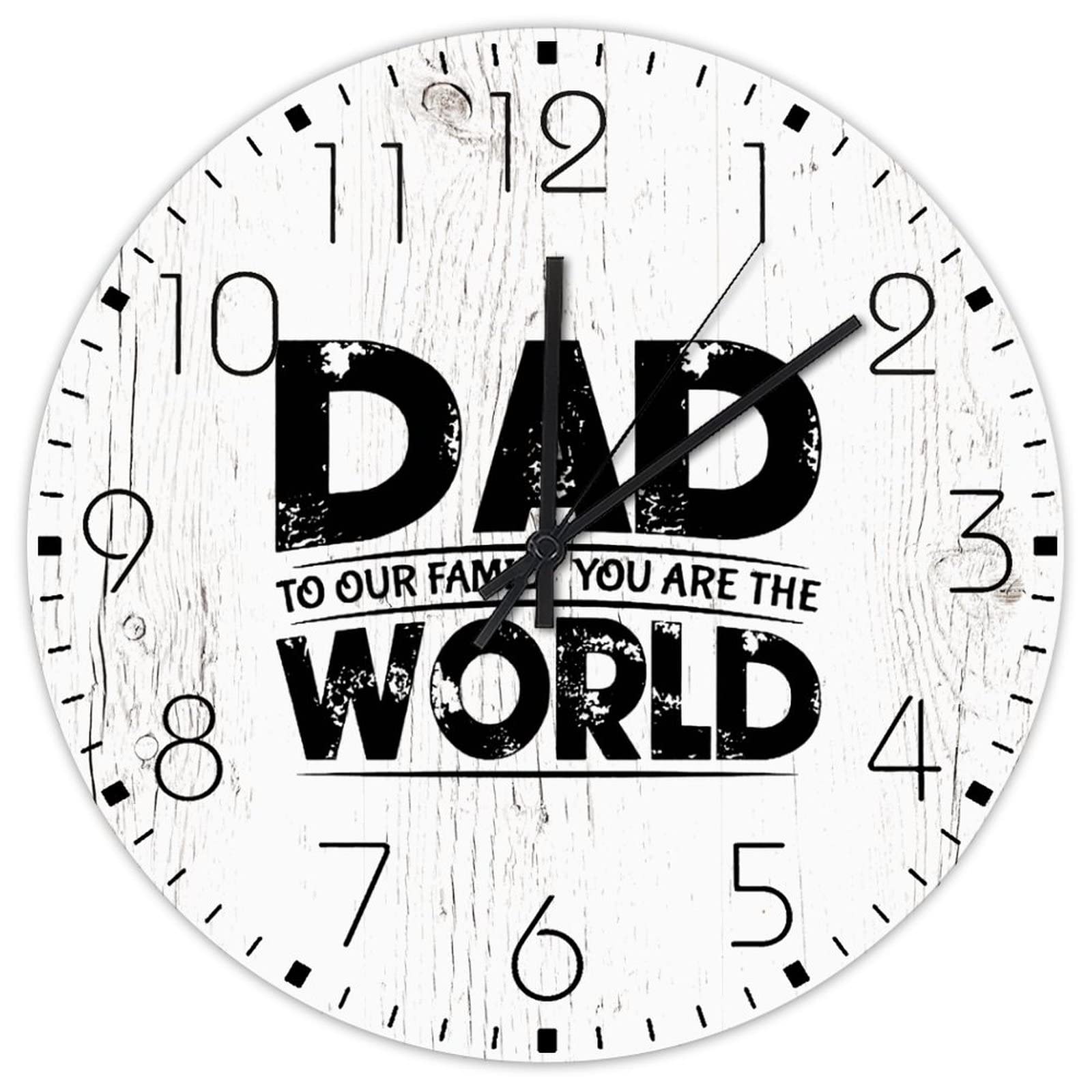 Horloge murale en bois personnalisée 38 cm avec message pour papa