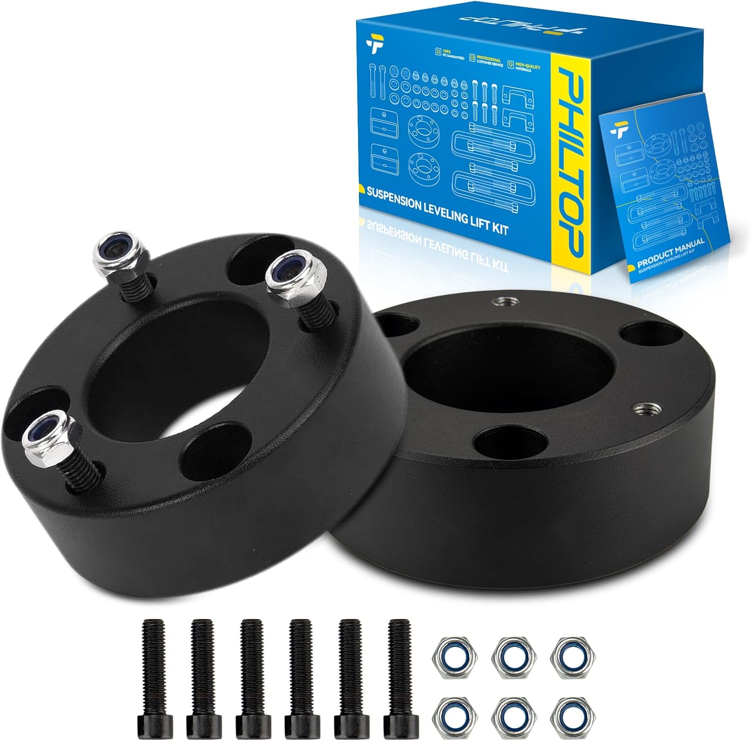 PHILTOP 3" Front Leveling Lift Kits Fit for Silverado 1500 2007-2019, 3"inch Lift Kits Compatible with Silverado 1500 2007-2019, Sierra 1500 2007-2019 Suspensions Struts Spacer