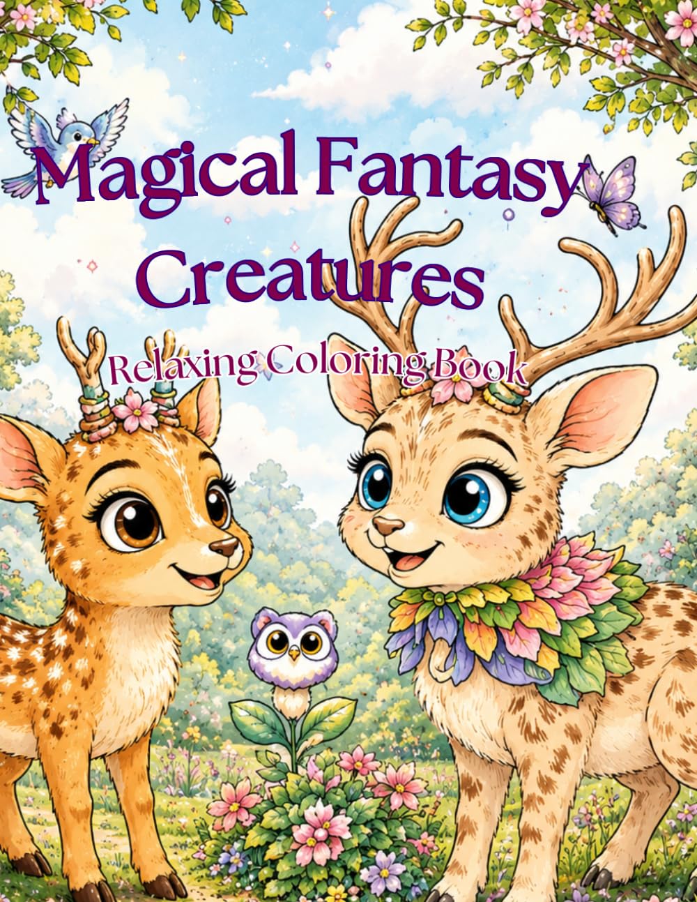 Magical Fantasy Creatures Coloring Book: Relaxing and Cozy Designs for Calm and Creative Moments