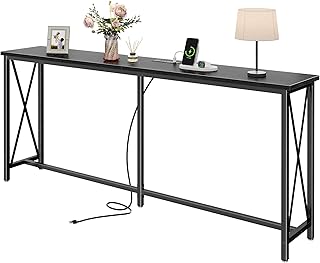SUPERJARE Console Table with Outlets and USB