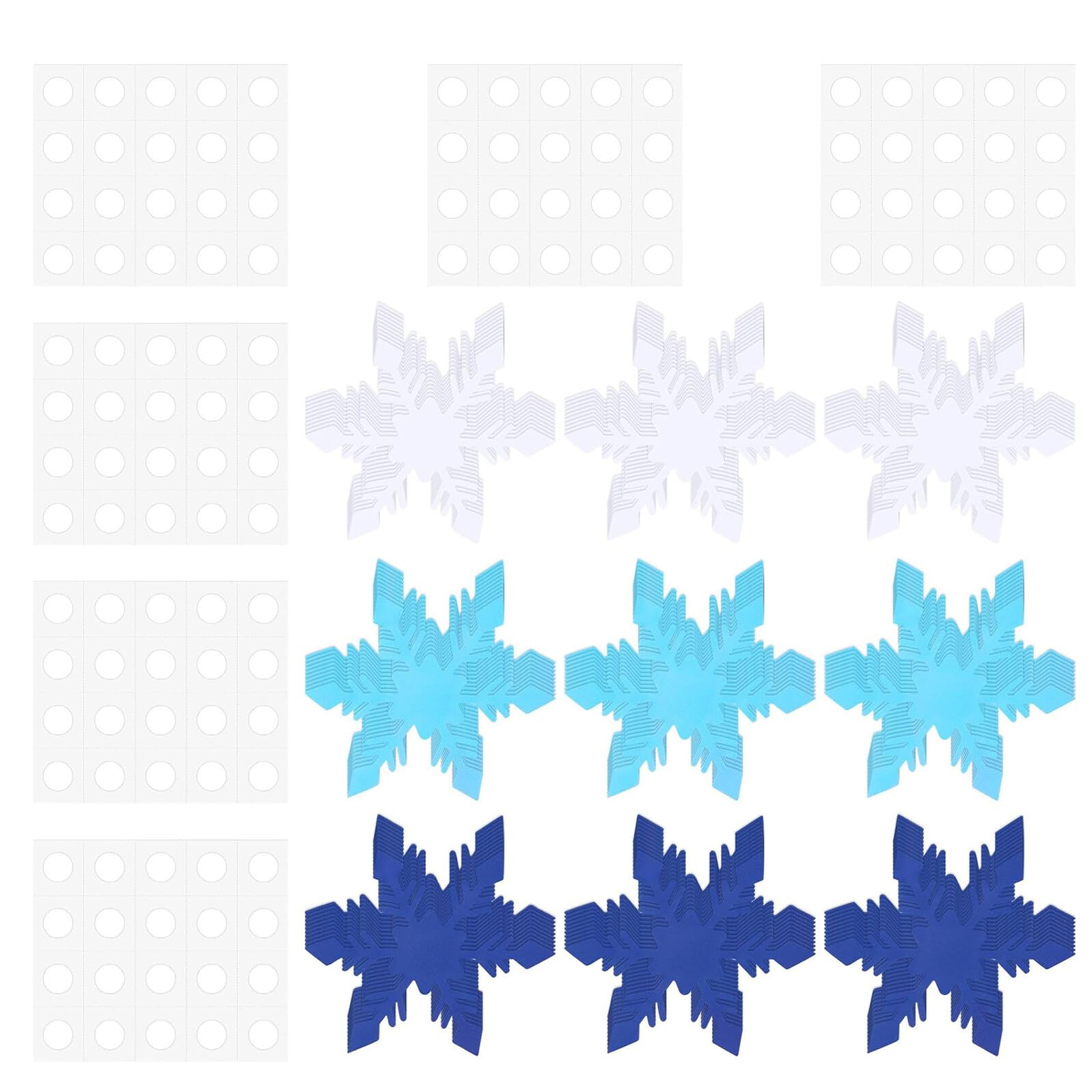 Flocons de neige en papier et points adhésifs pour réussir vos décors de Noël muraux