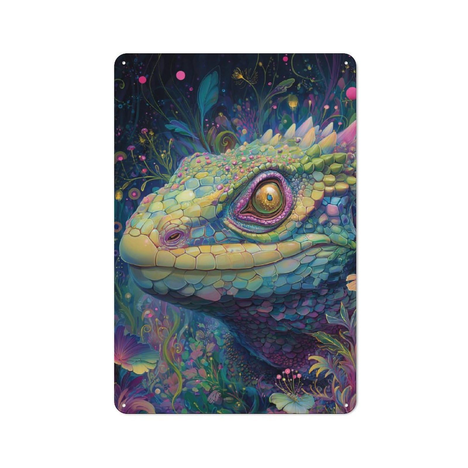 Junmoney Vibrant Dragon Realm Tin Sign 30X20cm For Pub Or Café, Vintage Wall Decor, For Café Interior Fans, For Retro Home Interiors