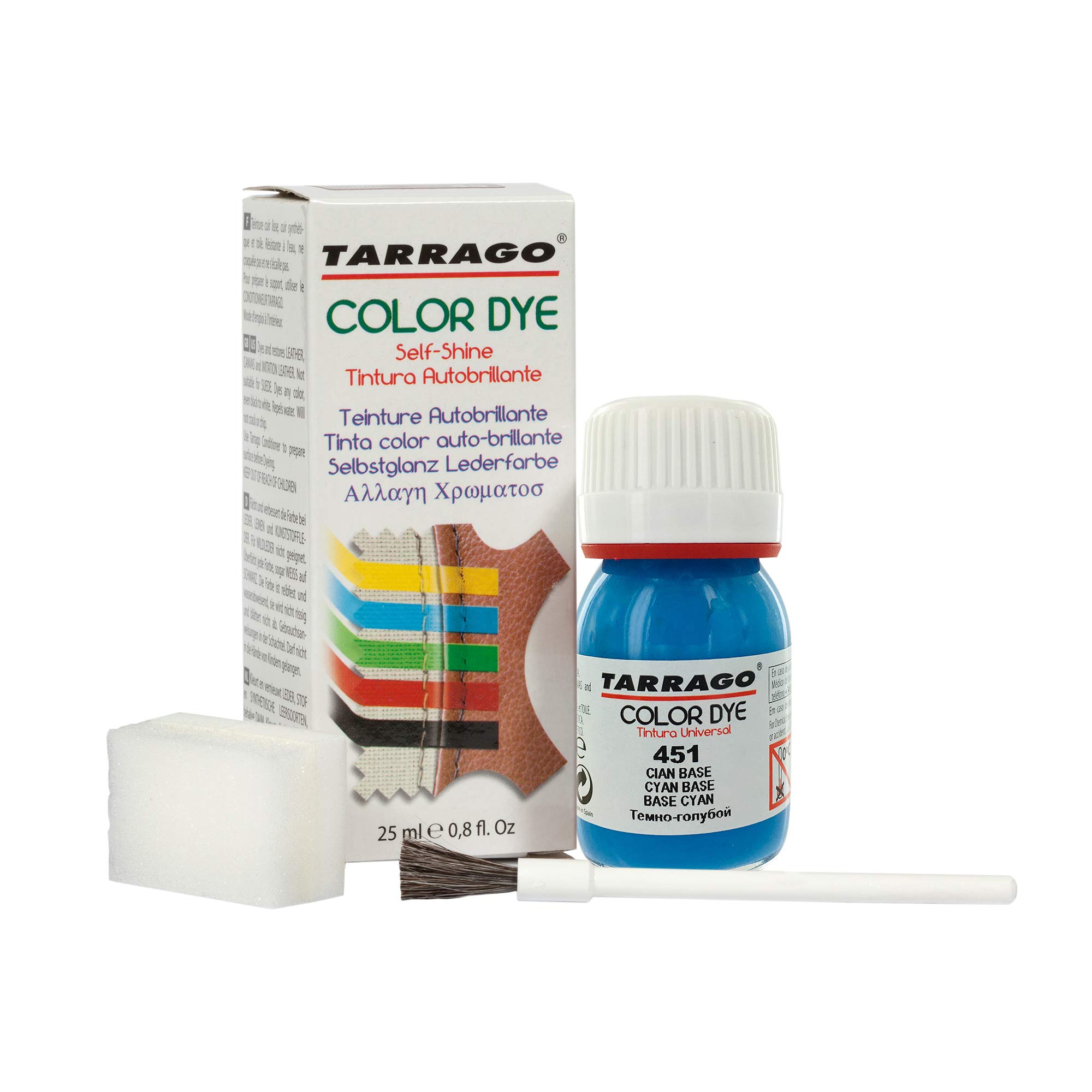 Tinte para Zapatos y Bolsos de Cuero y Textil con Esponja y Brocha | Cubre Rozaduras y Desgastes del Calzado | Gama de 90 colores — view 22
