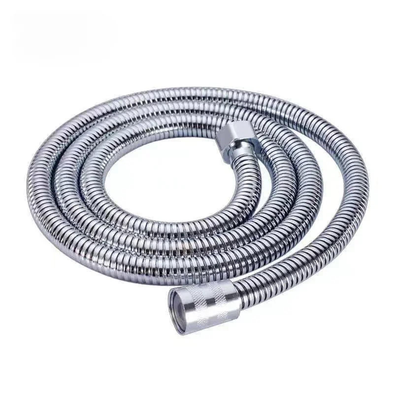 Shower Hose Garden Water Black Extension 1.5/2M Pipe Flexible Accessories Pipes SUS304 Pull Bathroom Extendable Hoses(Silver,2m)