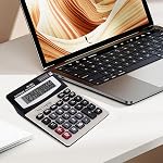 Calculator,Standard Function Electronics Desktop Calculators, Solar and Battery Dual Power, Big Button 12 Digit Large LCD Display, Handheld for Daily and Basic Office (1)