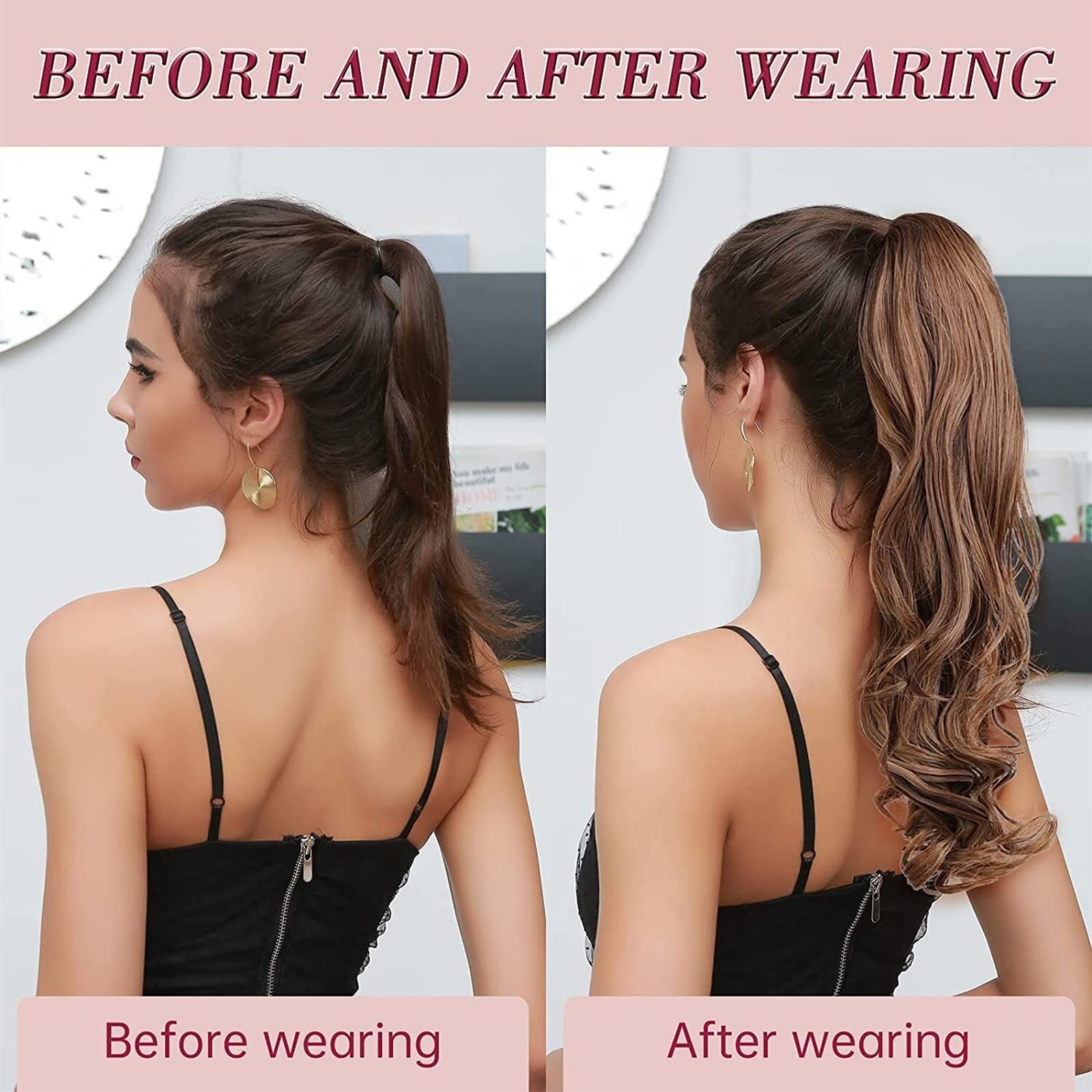 Haare Chignon 1er-Pack Messy Bun Claw Clip Pferdeschwanz Haarverlängerung 18" Curly Braided Synthetic Curly Pferdeschwanz Haarspange Damen Perücke Dutt Dutt-Haarteile für Frauen ( Color : 007 , Size :