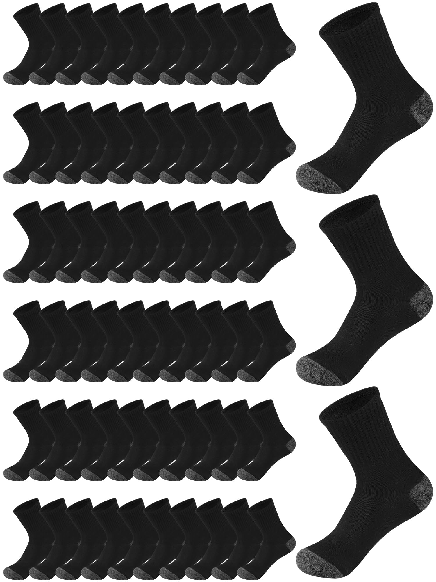 Tarpop Bulk Socks Mens Moisture Wicking Casual Sports Ankle Socks Bulk for Homeless Unisex Adult