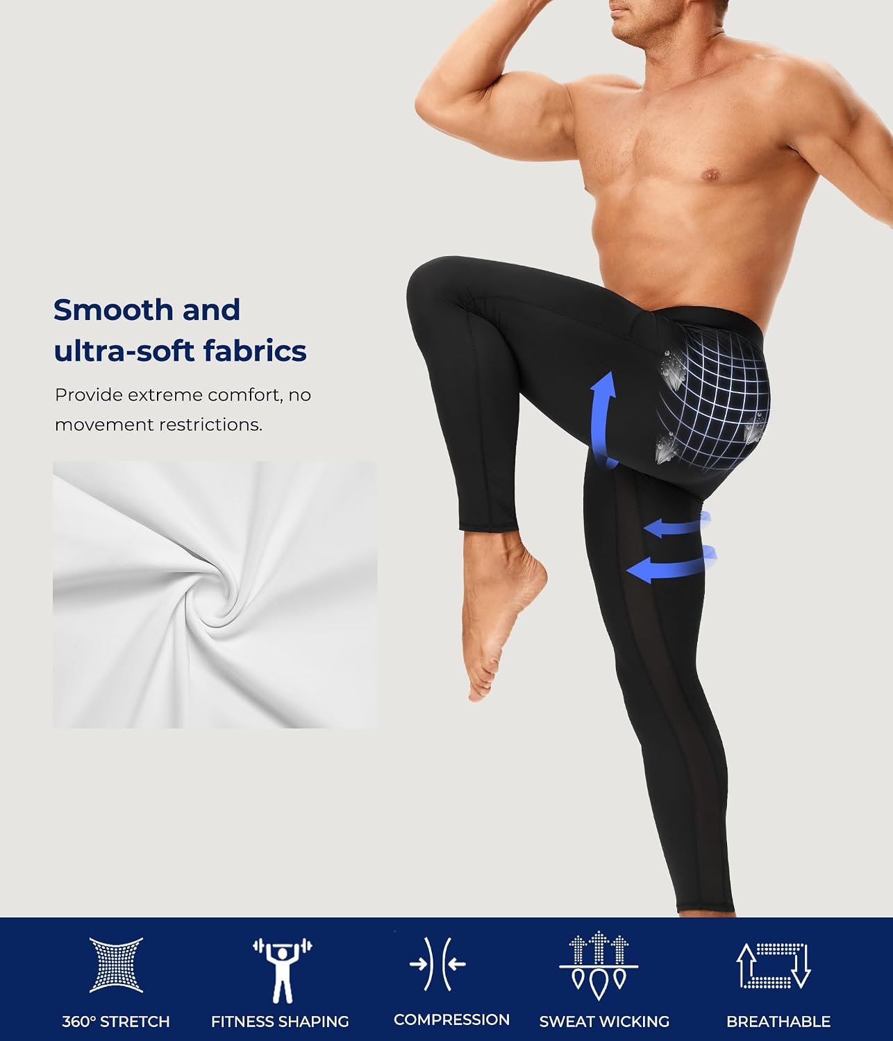 TAILONG Mens Compression Pants - Tights Leggings Athletic Base Layer Workout Pants for Running Yoga Football