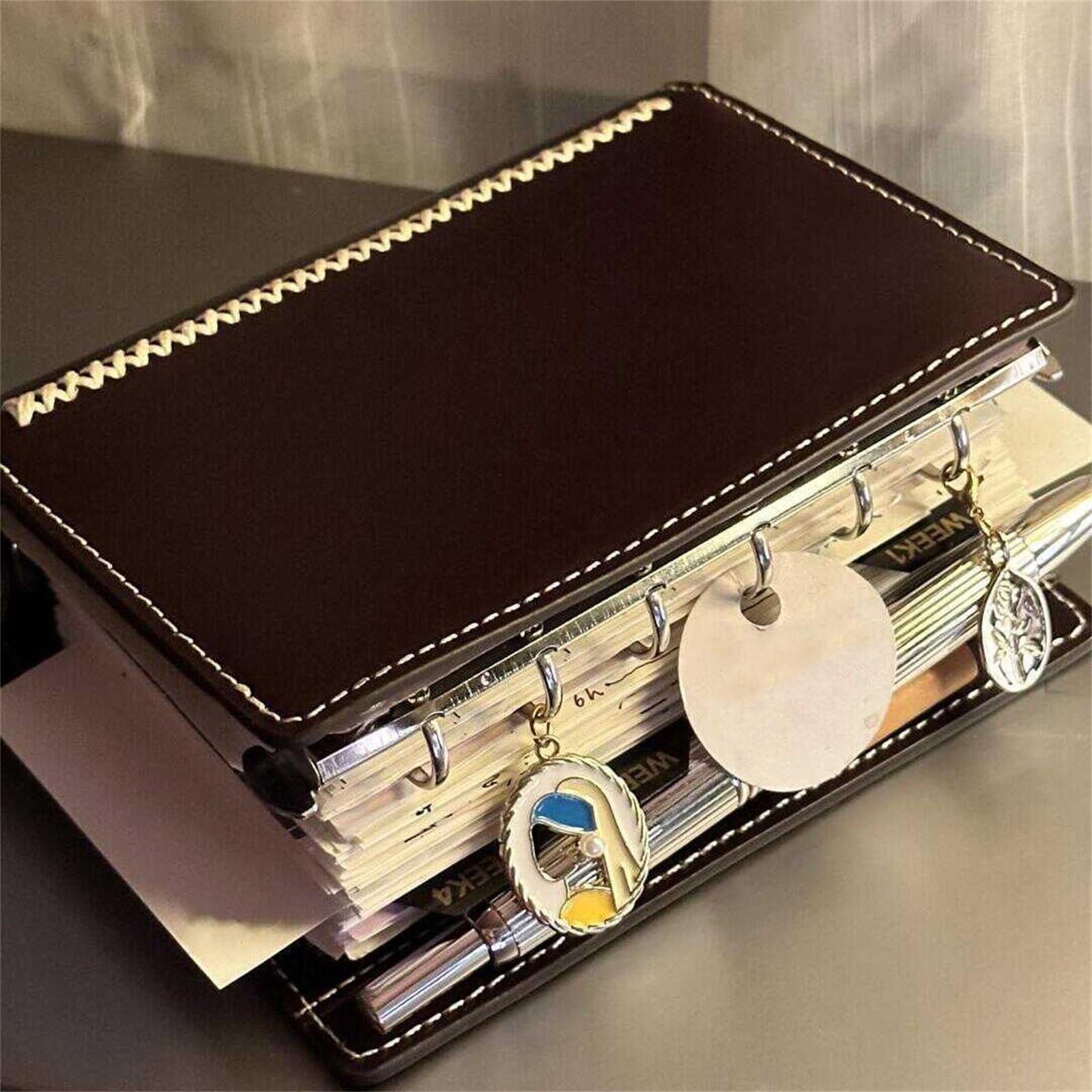 Amazon.co.jp: システム手帳 A7サイズ 2穴リングノート ビジネス手帳