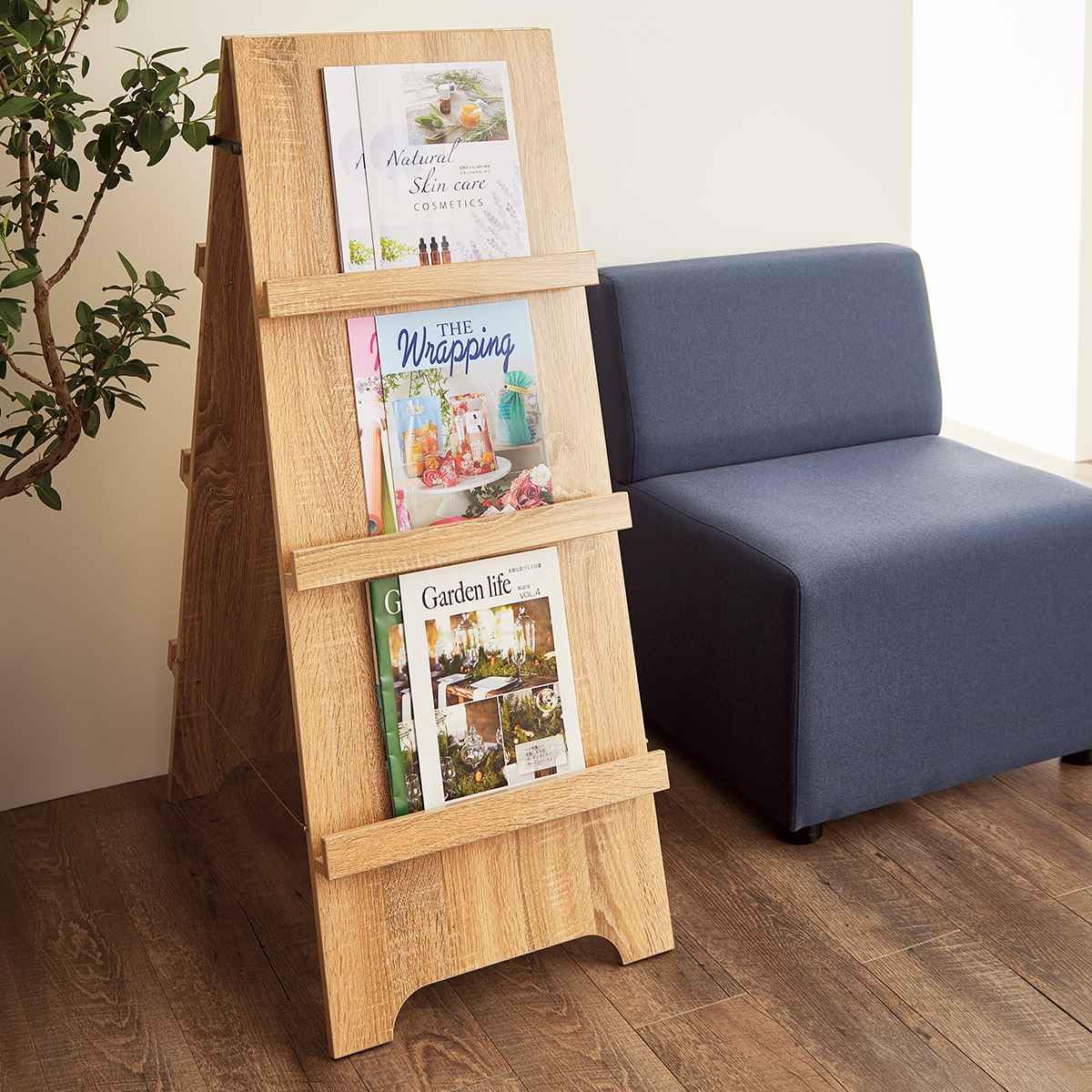 Amazon | 木製カタログスタンドA4 3段（両面仕様）幅44×奥行65×高さ