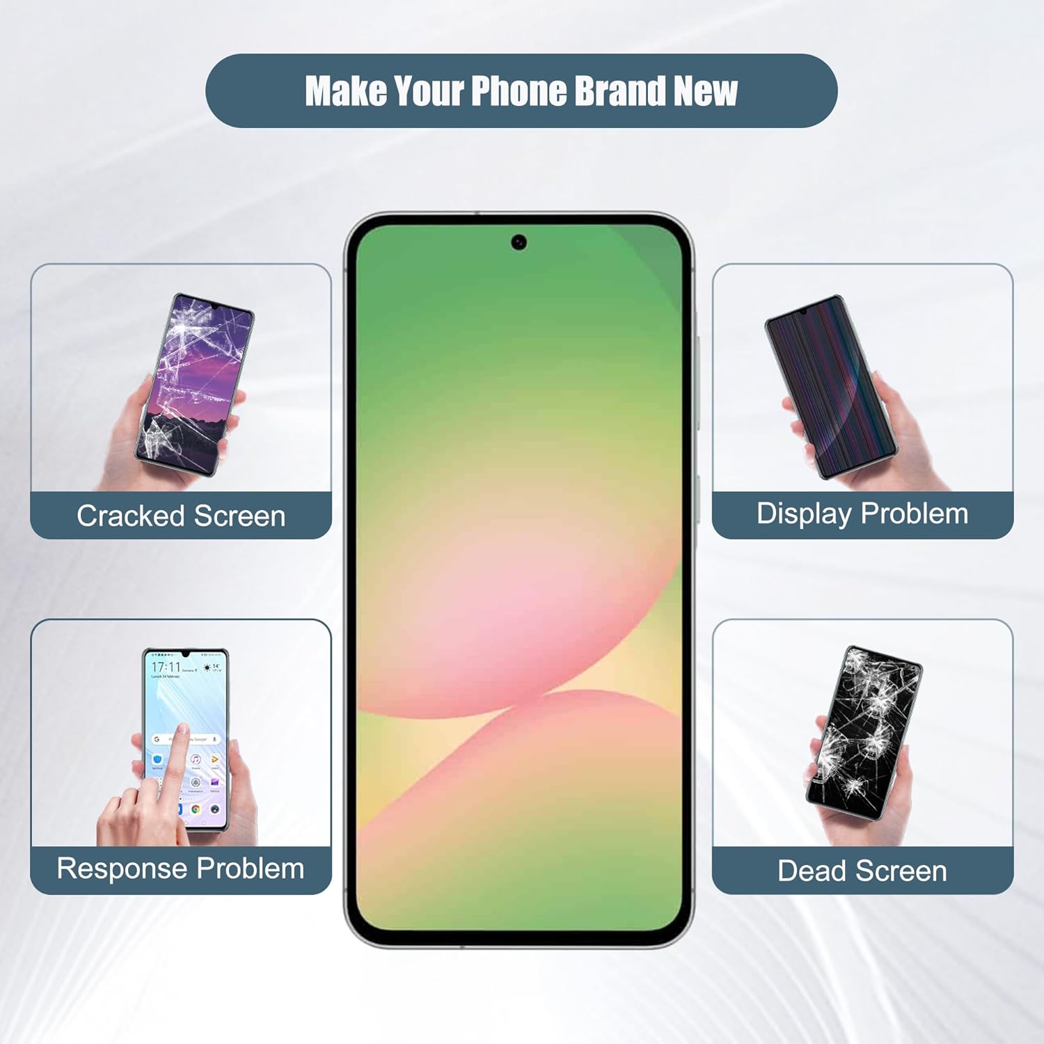 OLED LCD Display Touch Screen Digitizer Assembly Repair Replacement 6.7" for Samsung Galaxy A56 5G SM-A566 with Tools（Black with Frame）