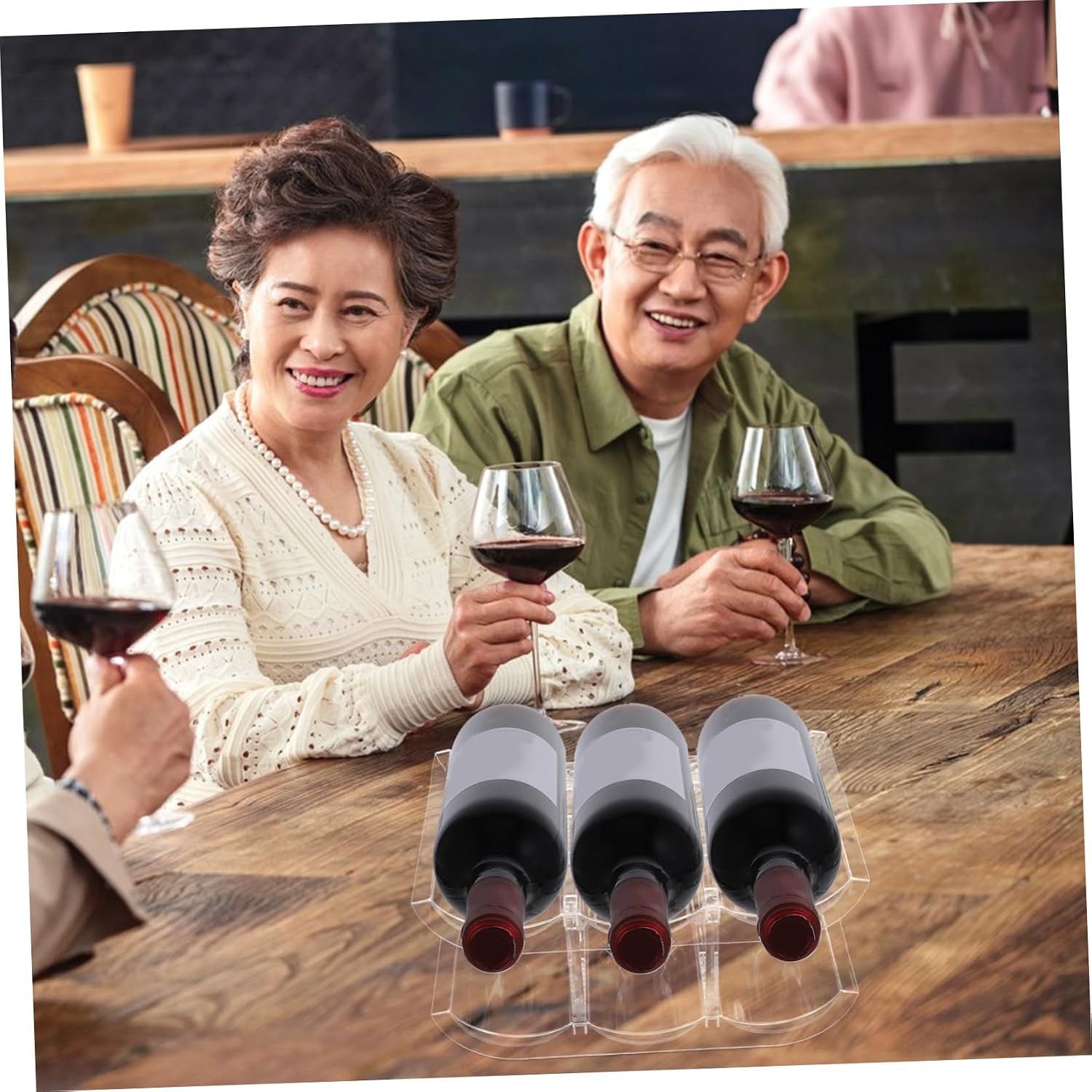 Bottle Rack Wine Holder Countertop Water Bottle Organizer Stackable Design Plastic Storage Rack for Kitchen