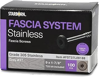 Starborn Deckfast Fascia System - Epoxy Coated 10 x 1-7/8" - Gray #37 for Pebble Grey/Millstone - 100ct