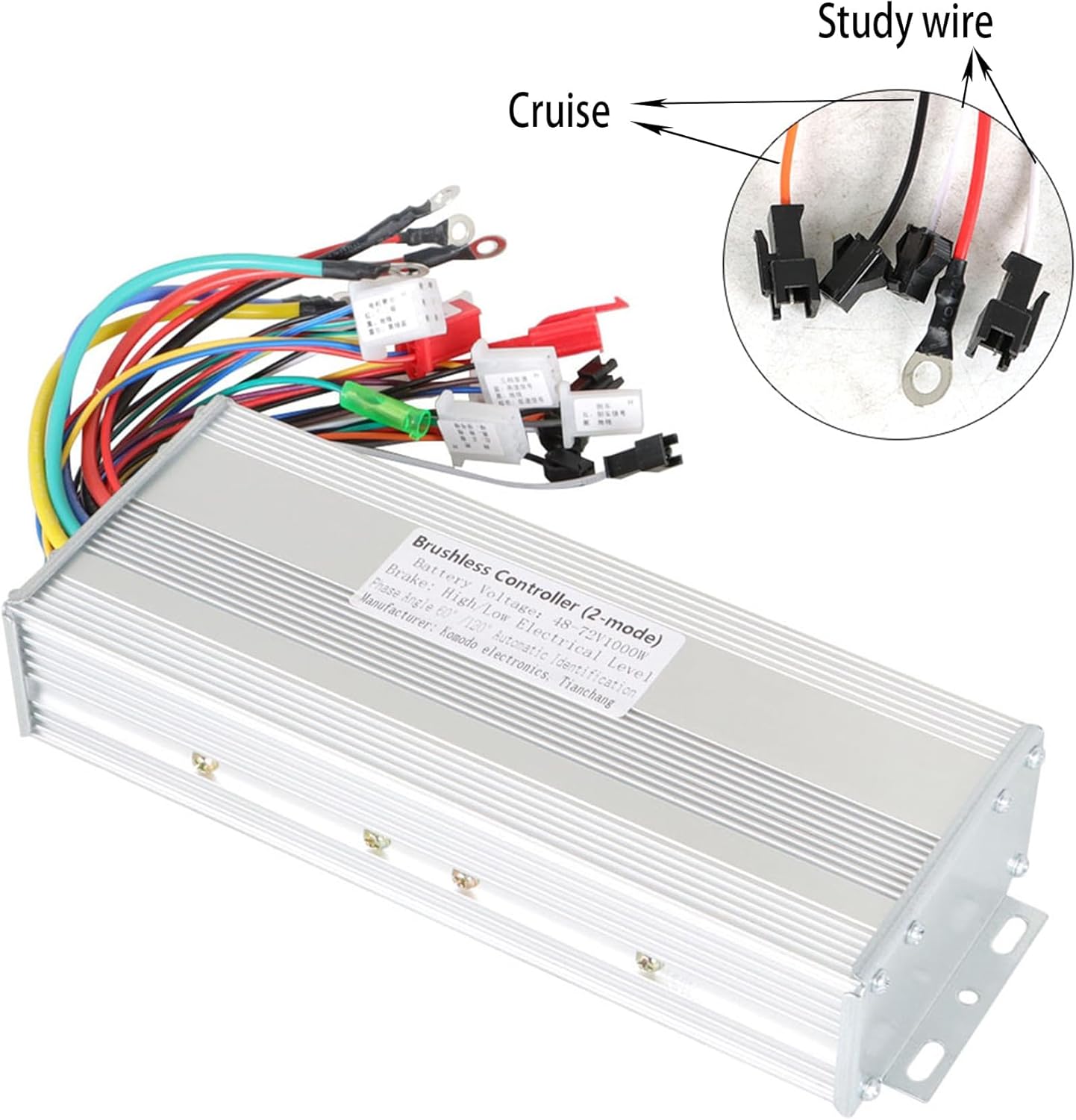 Silscvtt Brushless Motor Speed Controller 48-72V 1000W Scooter Controller DC Replacement for E-Bike Scooter Motor Controller Square Wave Controller